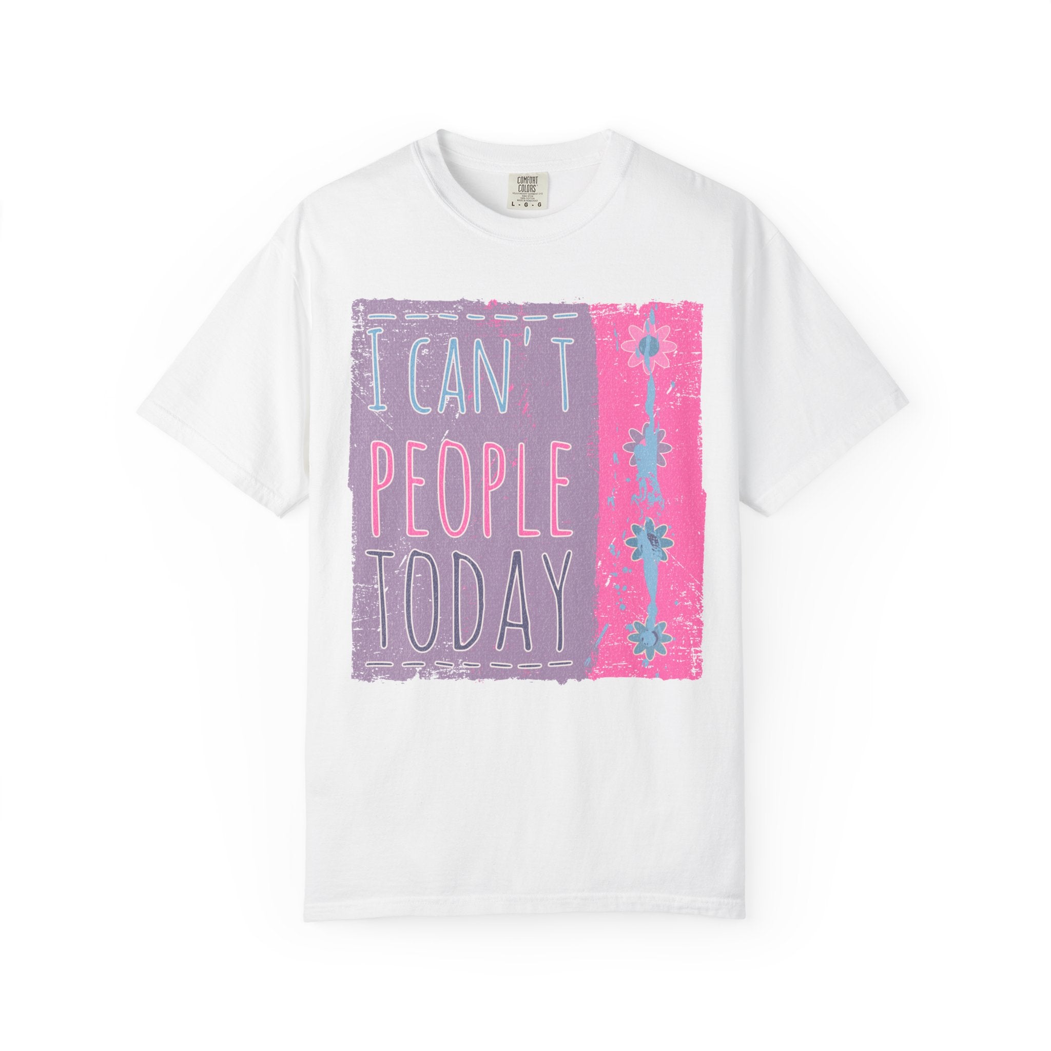 I Can't People Today Textured T-Shirt – Funny Introvert Graphic Tee