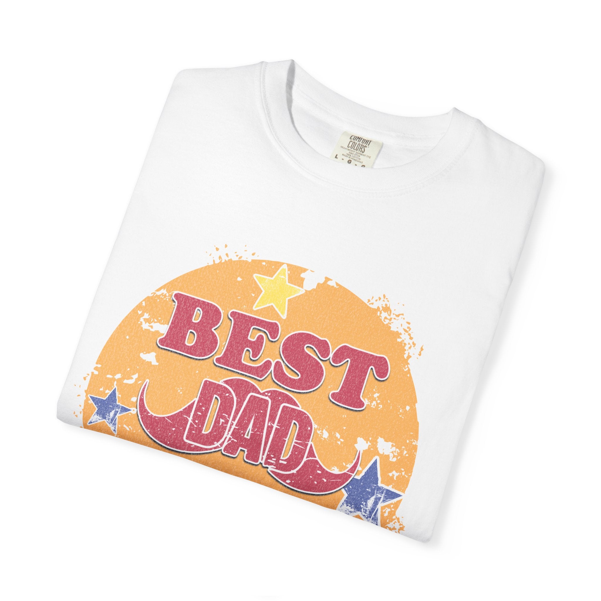 Textured Best Dad Ever T-Shirt — Retro Stars Father’s Day Tee