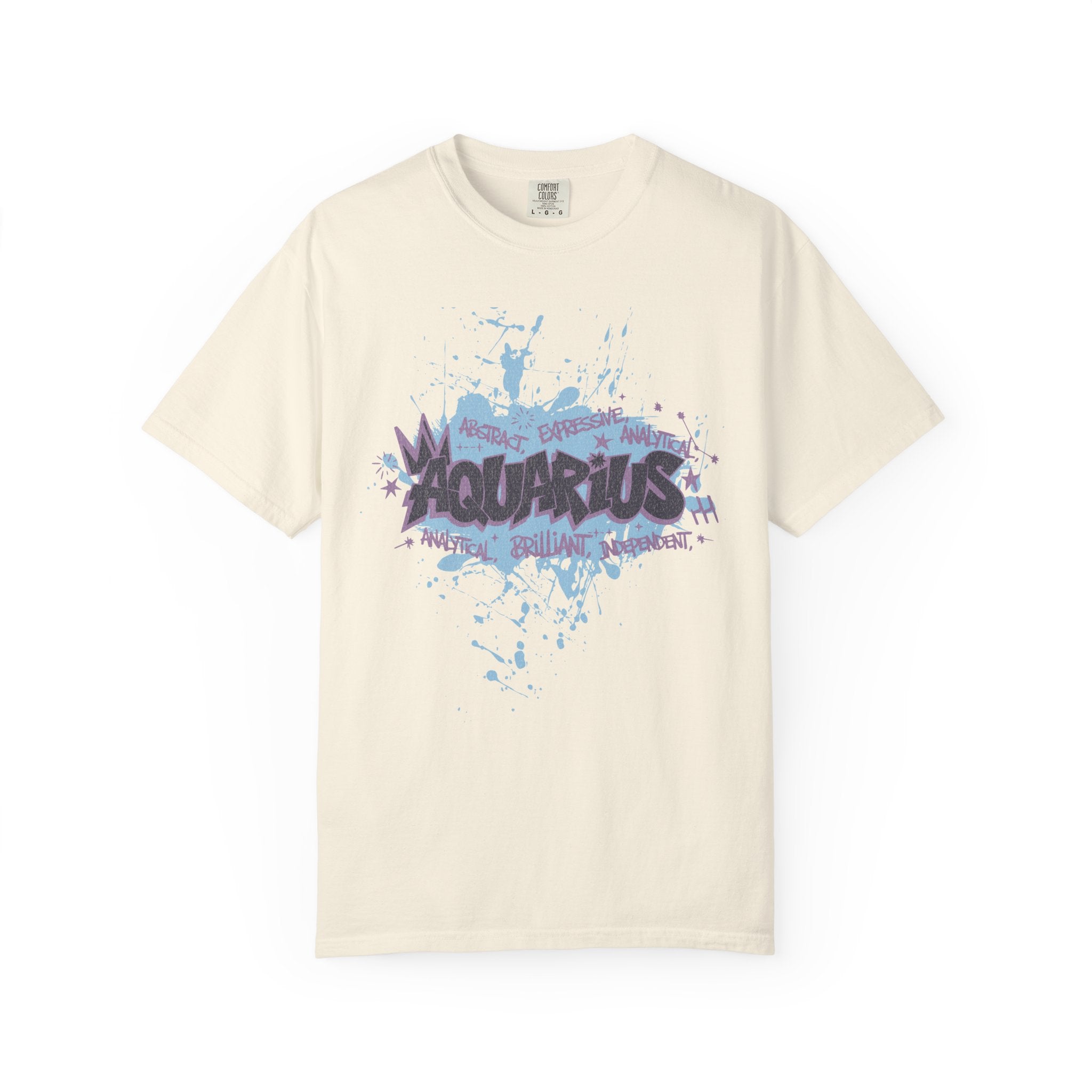Aquarius Zodiac Textured T-Shirt — Water-Bearer Horoscope Tee