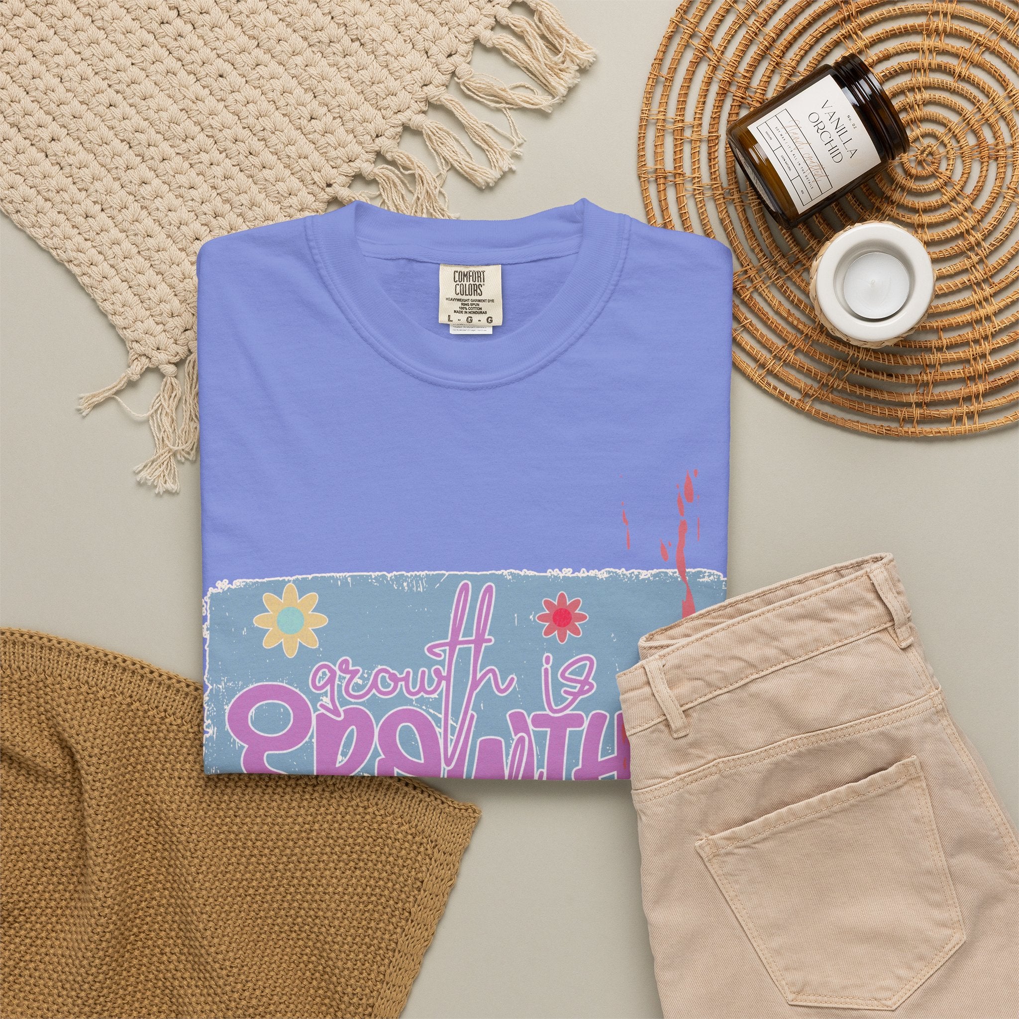 Growth Mindset T-Shirt — "Growth" Floral Graphic Tee