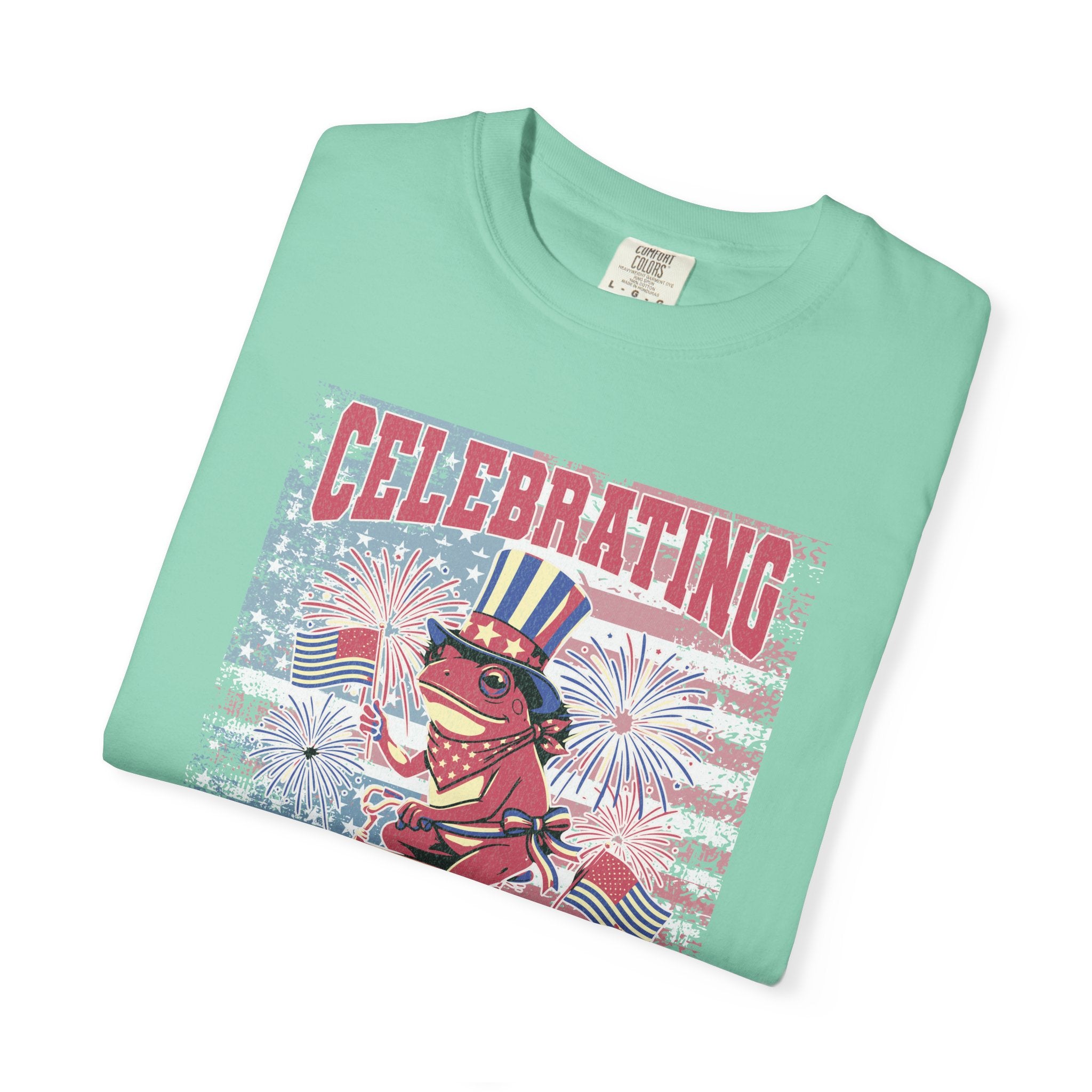 Textured Independence Day Dog on Bike T-Shirt — "Celebrating 250 Years of Independence" Patriotic Tee