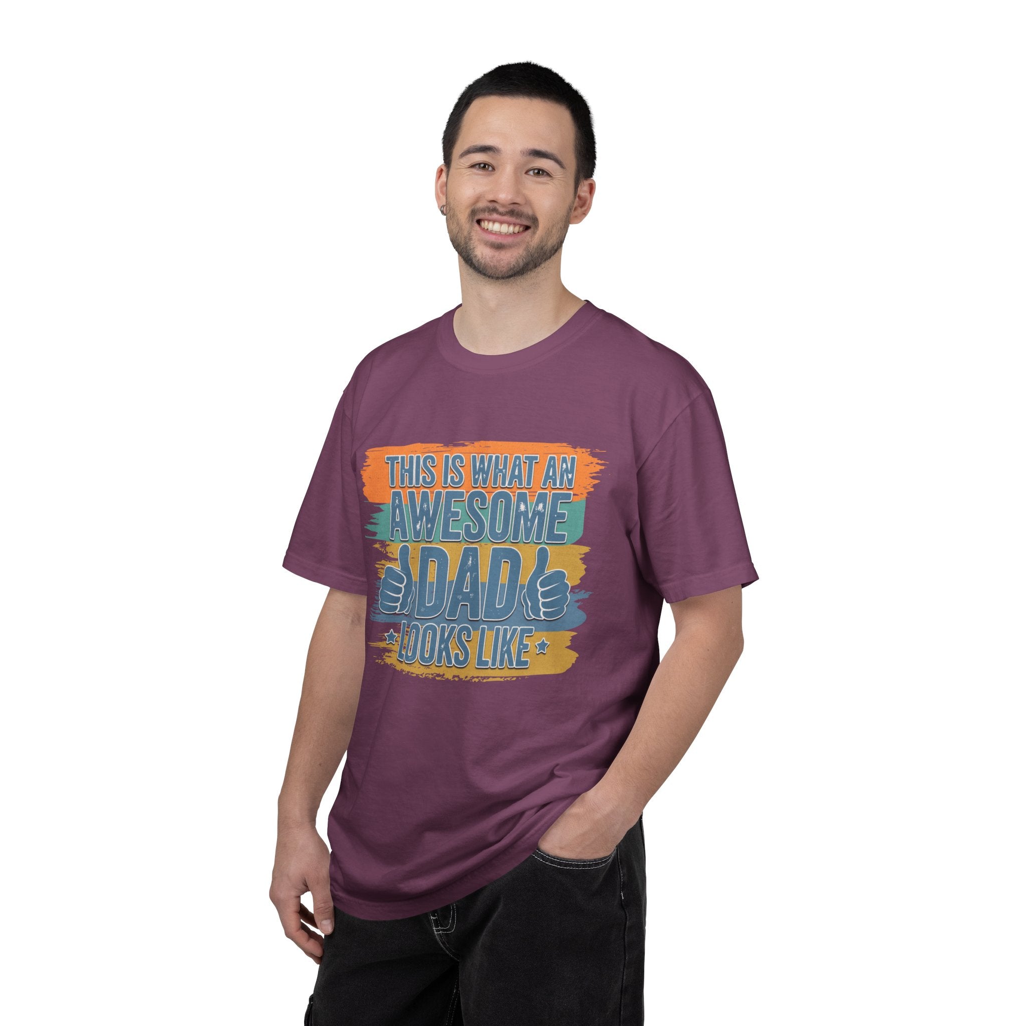 Textured Awesome Dad T-Shirt – "This Is What An Awesome Dad Looks Like" Fathers Day Tee