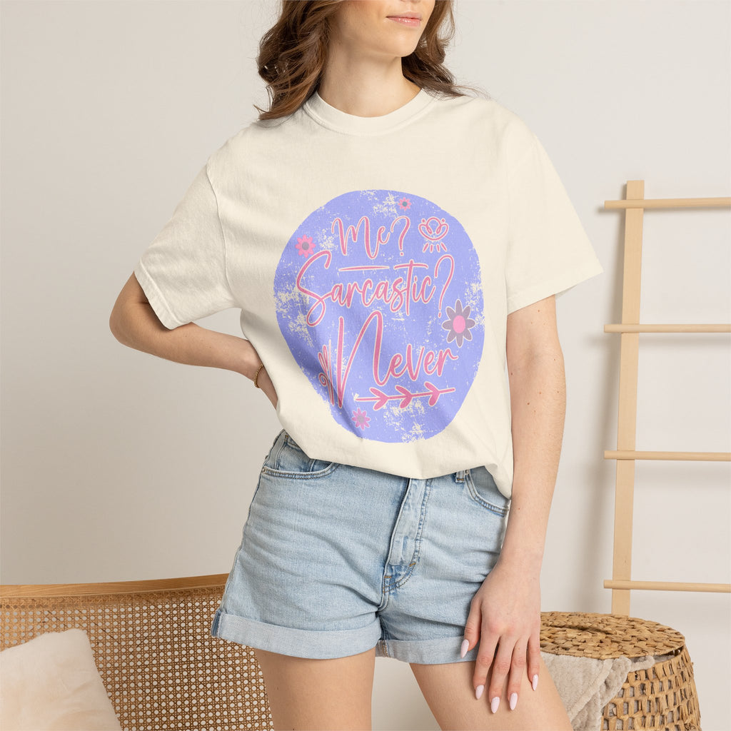 Me Sarcastic Textured Floral T‑Shirt — Retro Pastel Circle Graphic Tee