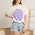 Me Sarcastic Textured Floral T‑Shirt — Retro Pastel Circle Graphic Tee