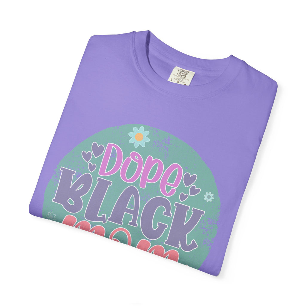 Textured T-Shirt — Dope Black Mom Floral Graphic Tee