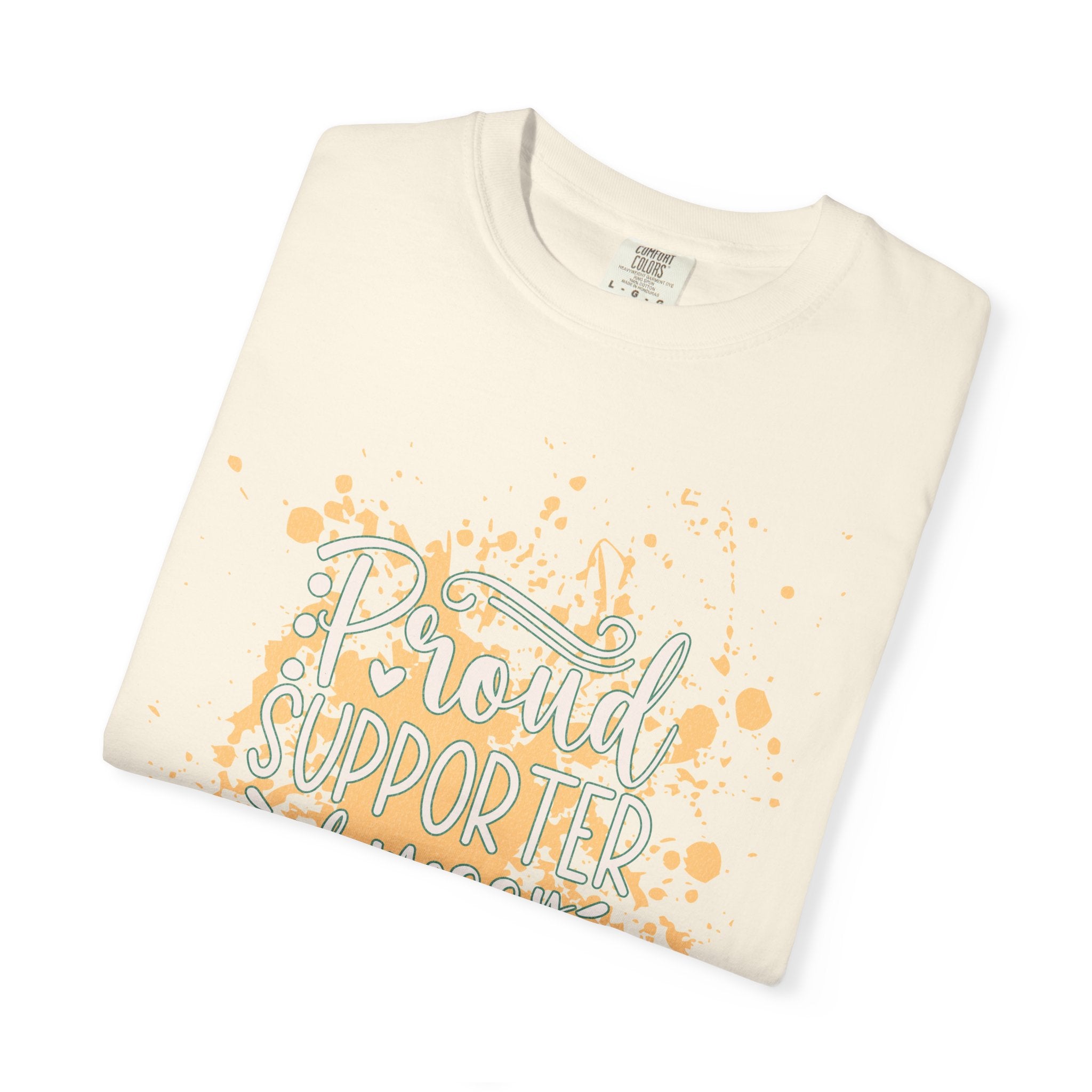 Textured Support My Messy Hair T-Shirt — Funny Mom/Parent Casual Tee