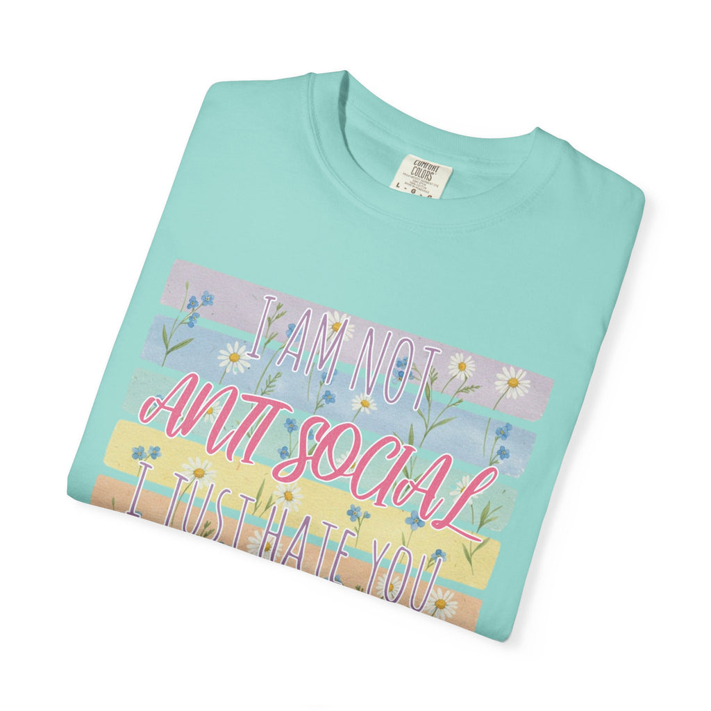 Anti Social Floral Striped Textured T-Shirt