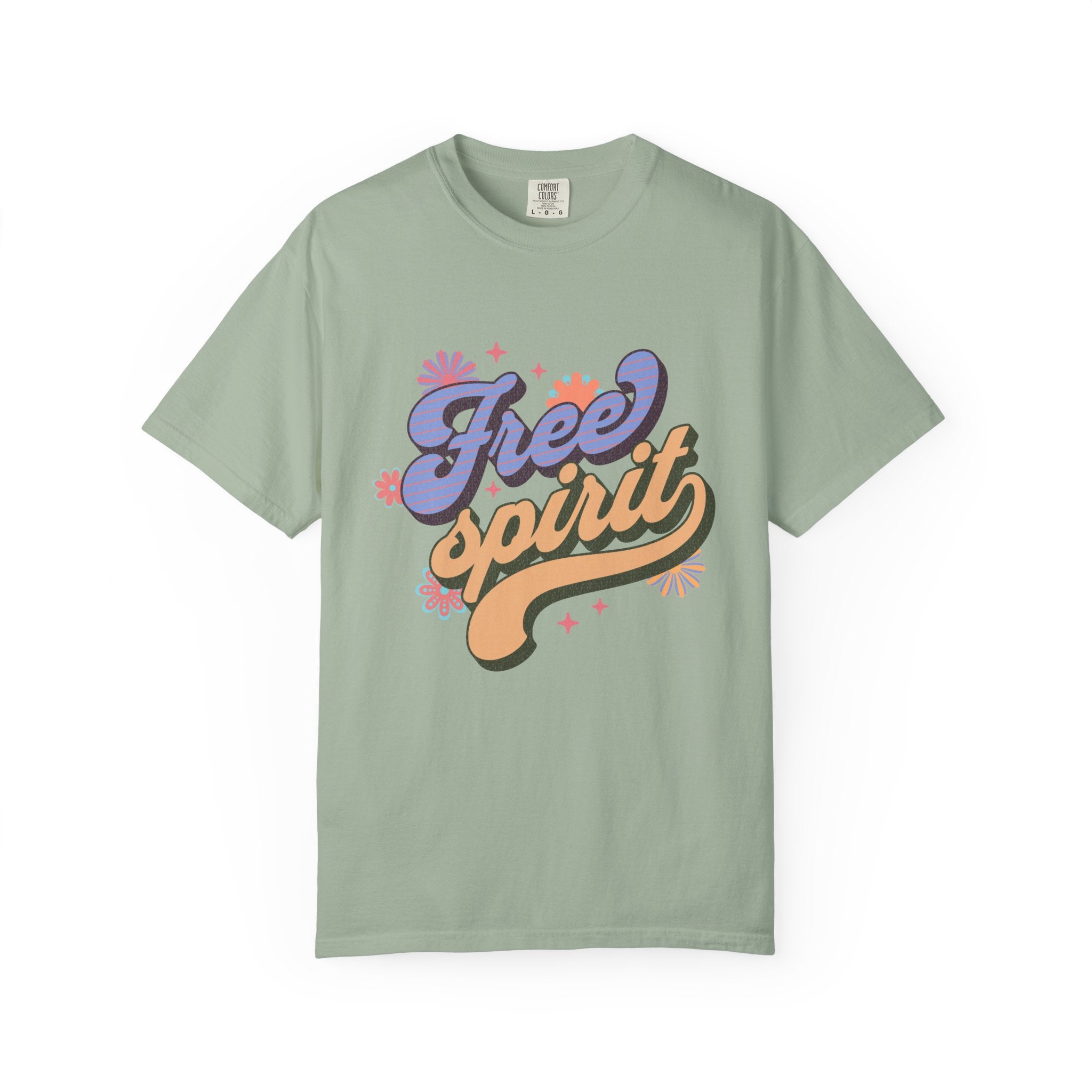 Textured Free Spirit T-Shirt — Retro Hand-Lettered Graphic Tee