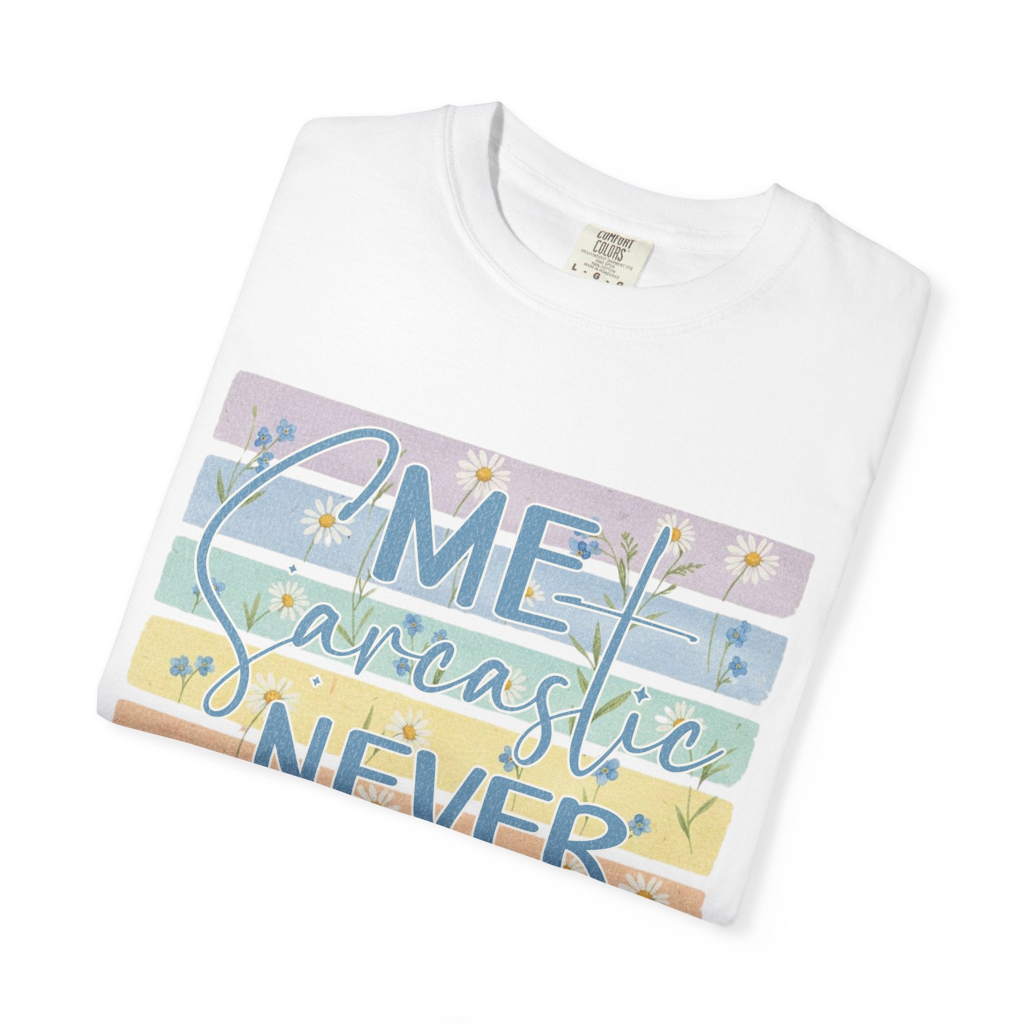 Textured Me? Sarcastic Never T-Shirt — Pastel Striped Funny Tee