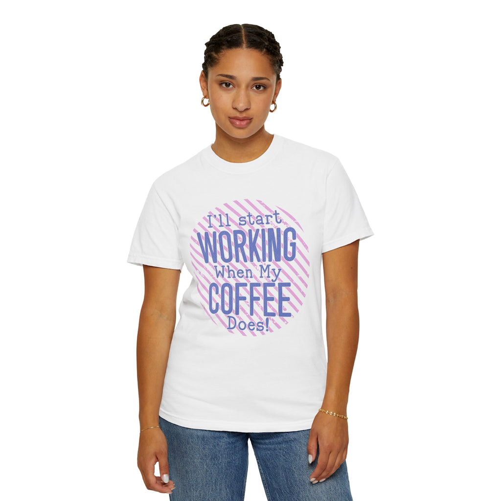 Funny Retro Textured Coffee Work Shirt