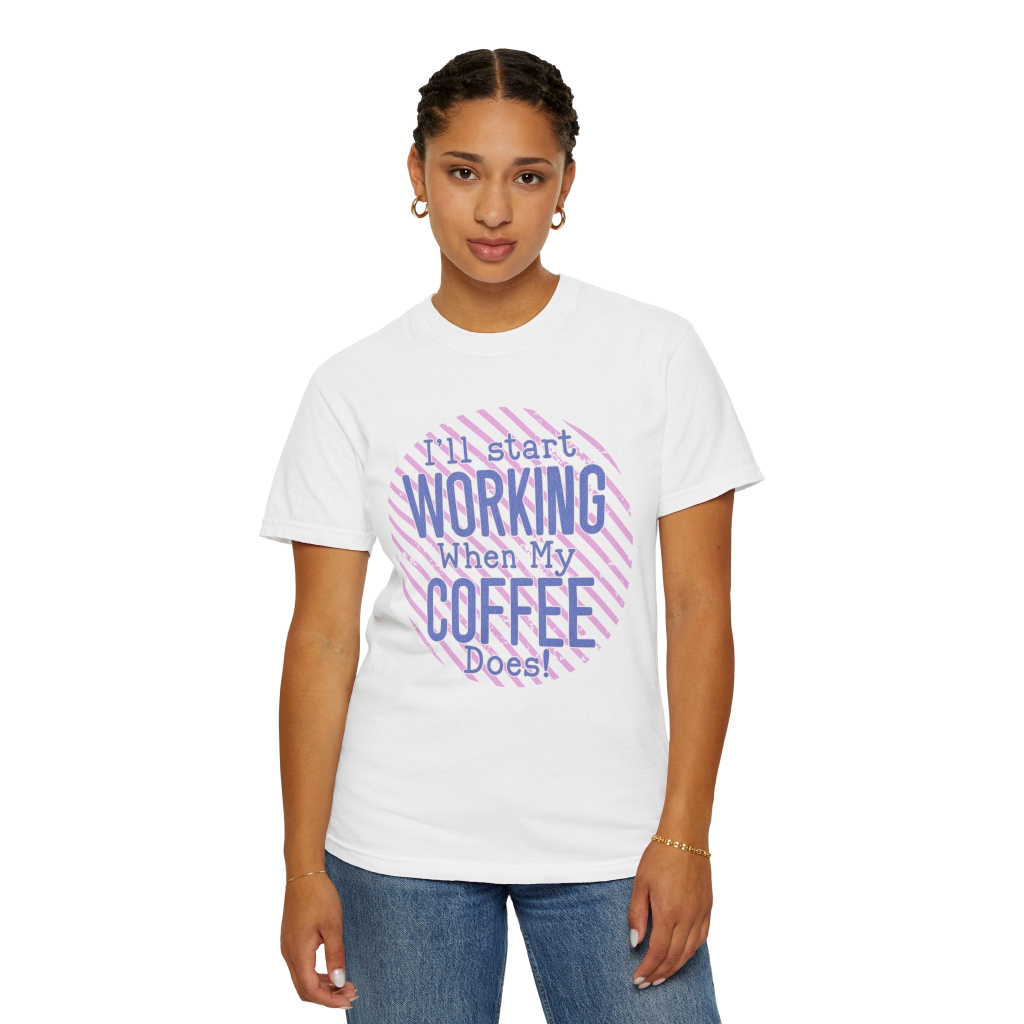 Funny Retro Textured Coffee Work Shirt
