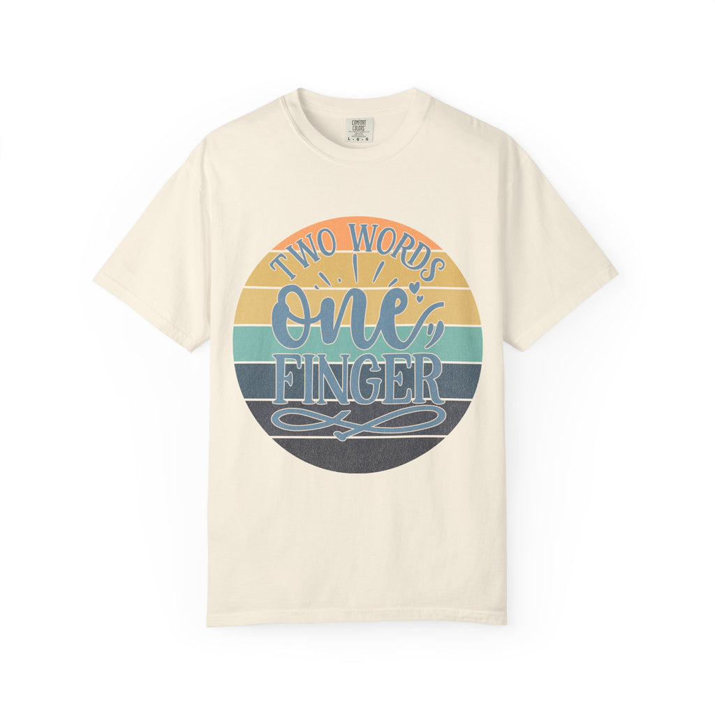 Retro 'Two Words One Finger' Graphic T-Shirt