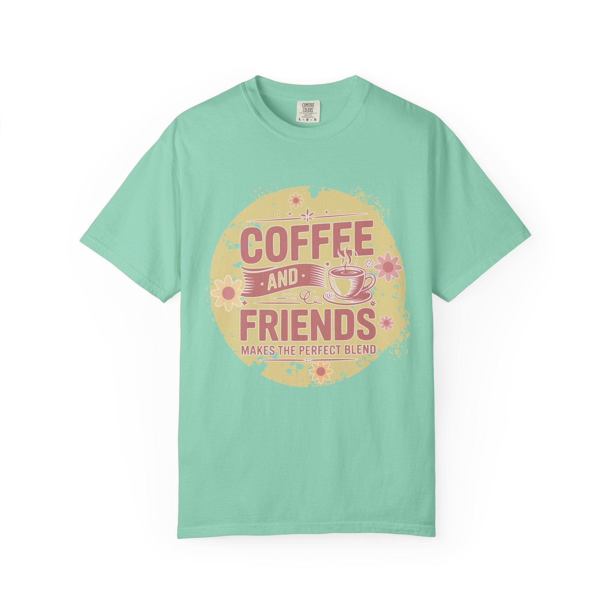 Coffee and Friends Textured T-Shirt — 'Makes the Perfect Blend' Casual Tee