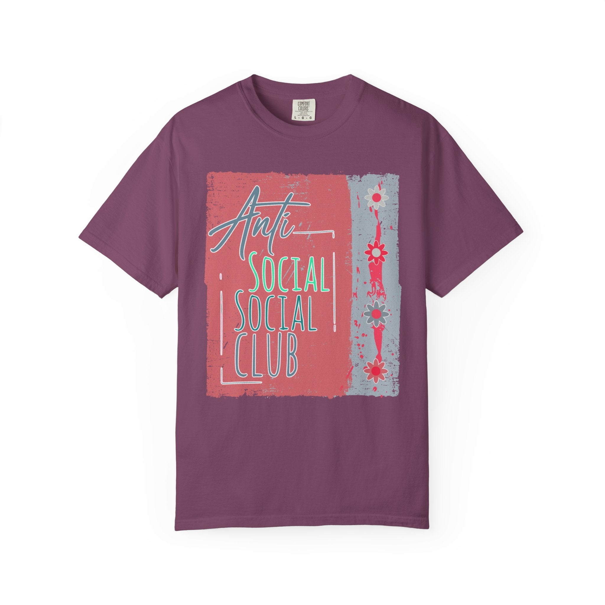 Textured Anti Social Social Club Graphic T-Shirt — Vintage Retro Block Print Tee