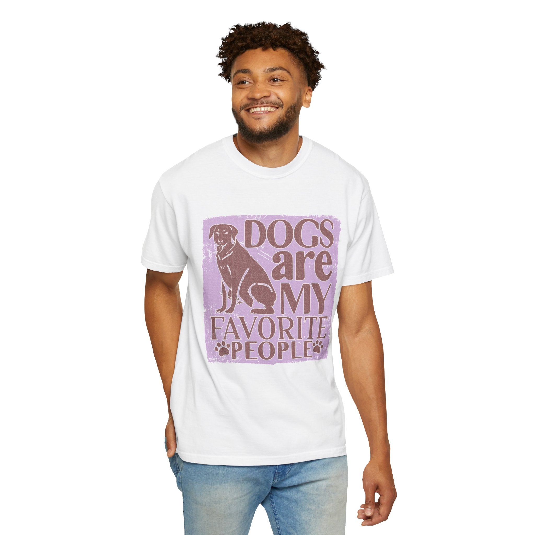 Textured Dogs Are My Favorite People T-Shirt – Retro Paw Print Dog Lover Tee