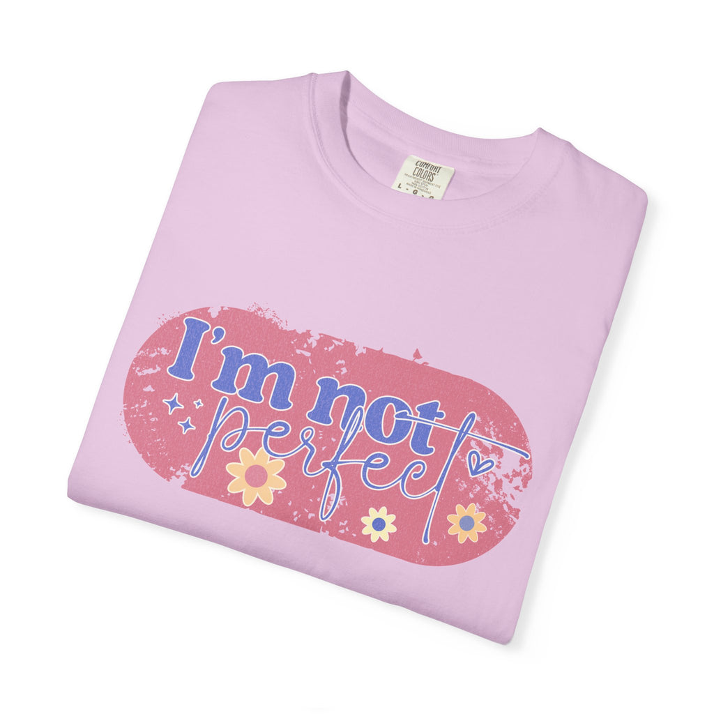 I'm Not Perfect Textured Floral T-Shirt — Retro Flower Graphic Tee
