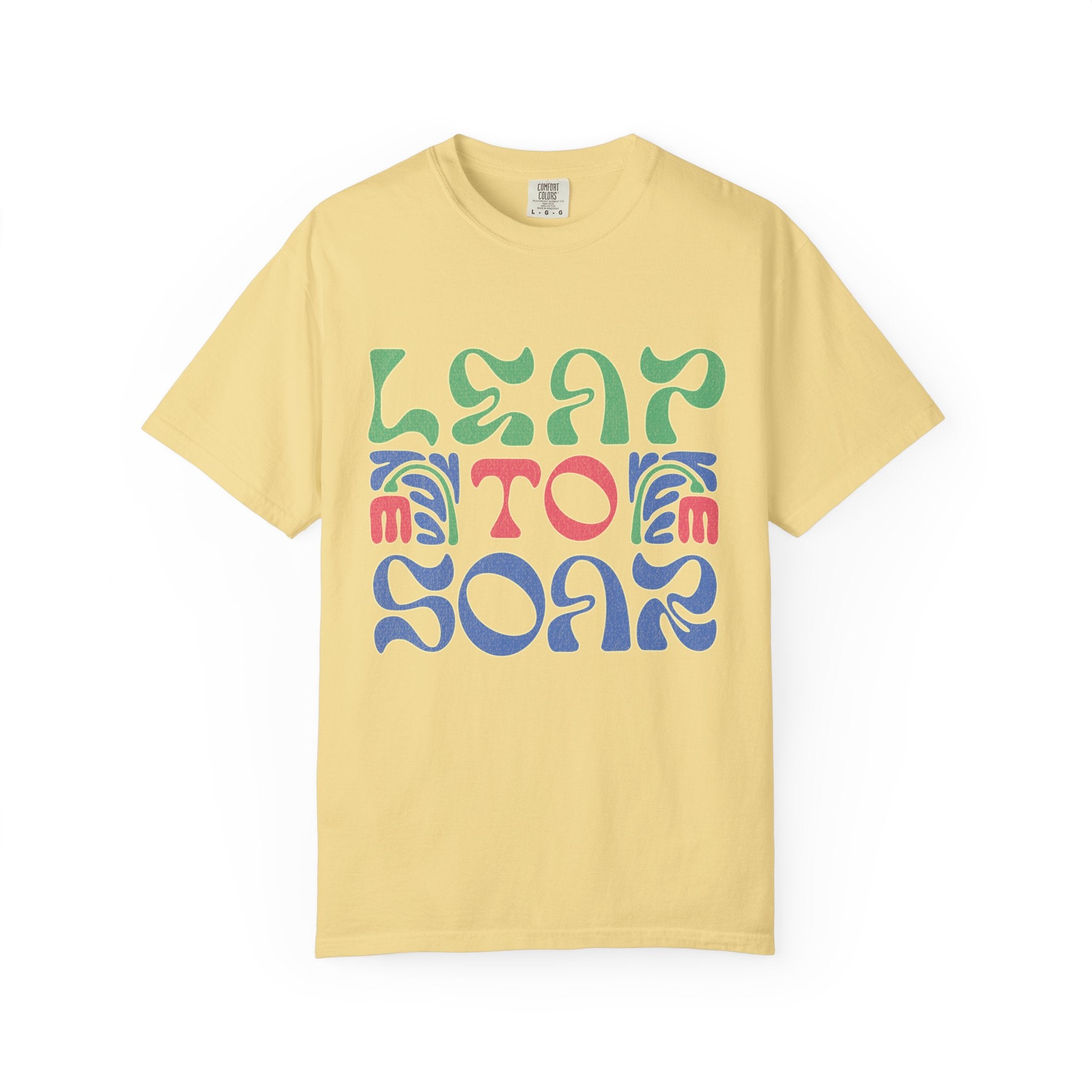 Leap To Soar T-shirt |Textured Retro Psychedelic Typography