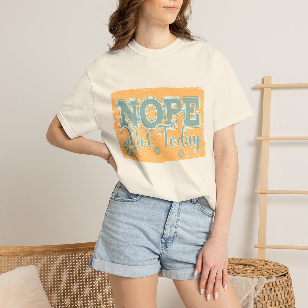 NOPE Not Today T-shirt | Textured Retro Beach Script Graphic