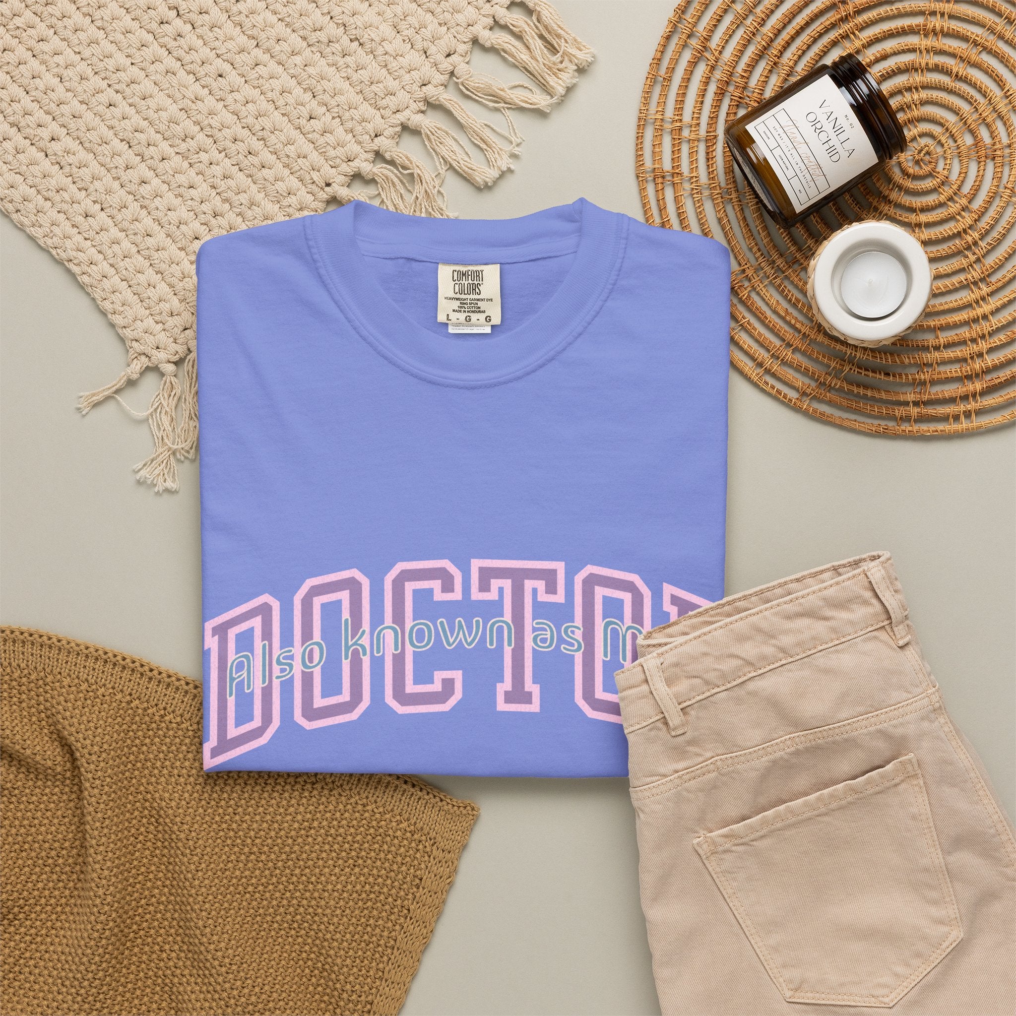 Doctor Also Known As Mom Textured T-Shirt — Retro Shadow Collegiate Medical Tee