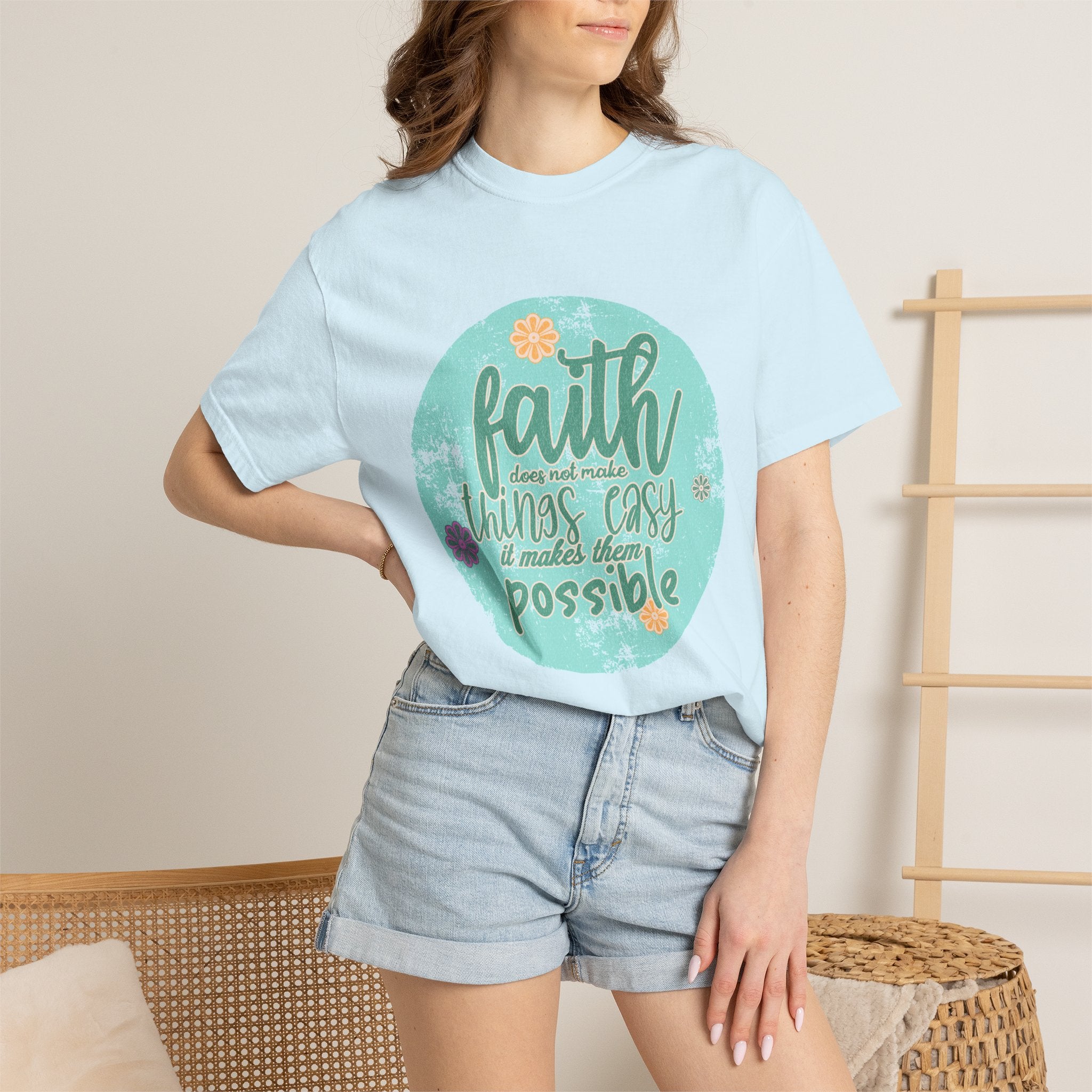 Faith Makes All Things Possible T-Shirt |Textured Inspirational Tee
