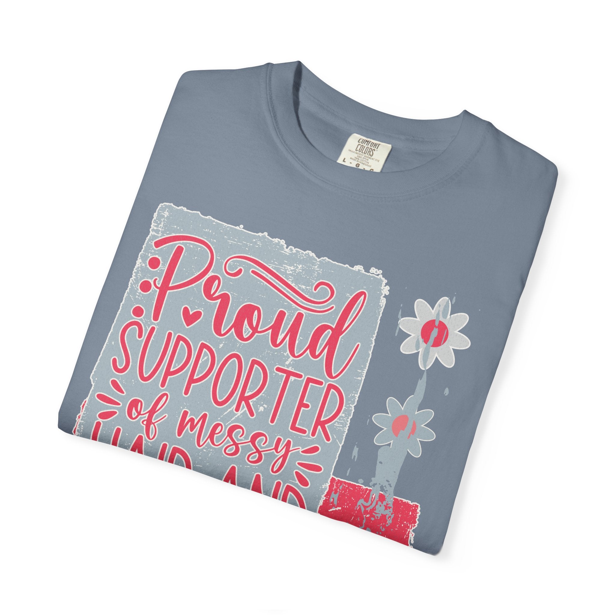 Supporter of Messy Hair & Sweatpants Textured T-Shirt