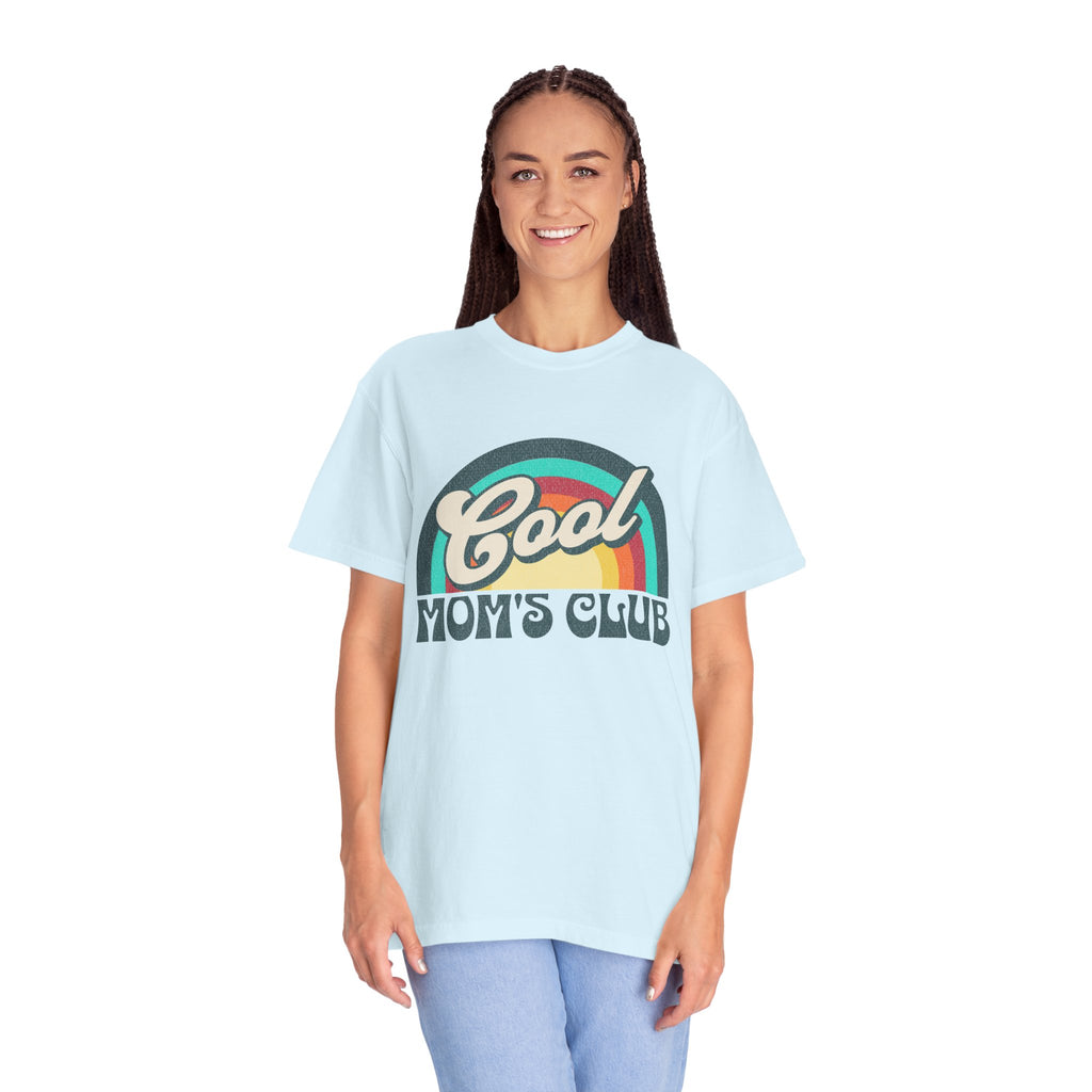 Cool Moms Club Textured T-shirt | Retro Cool Moms Club Rainbow