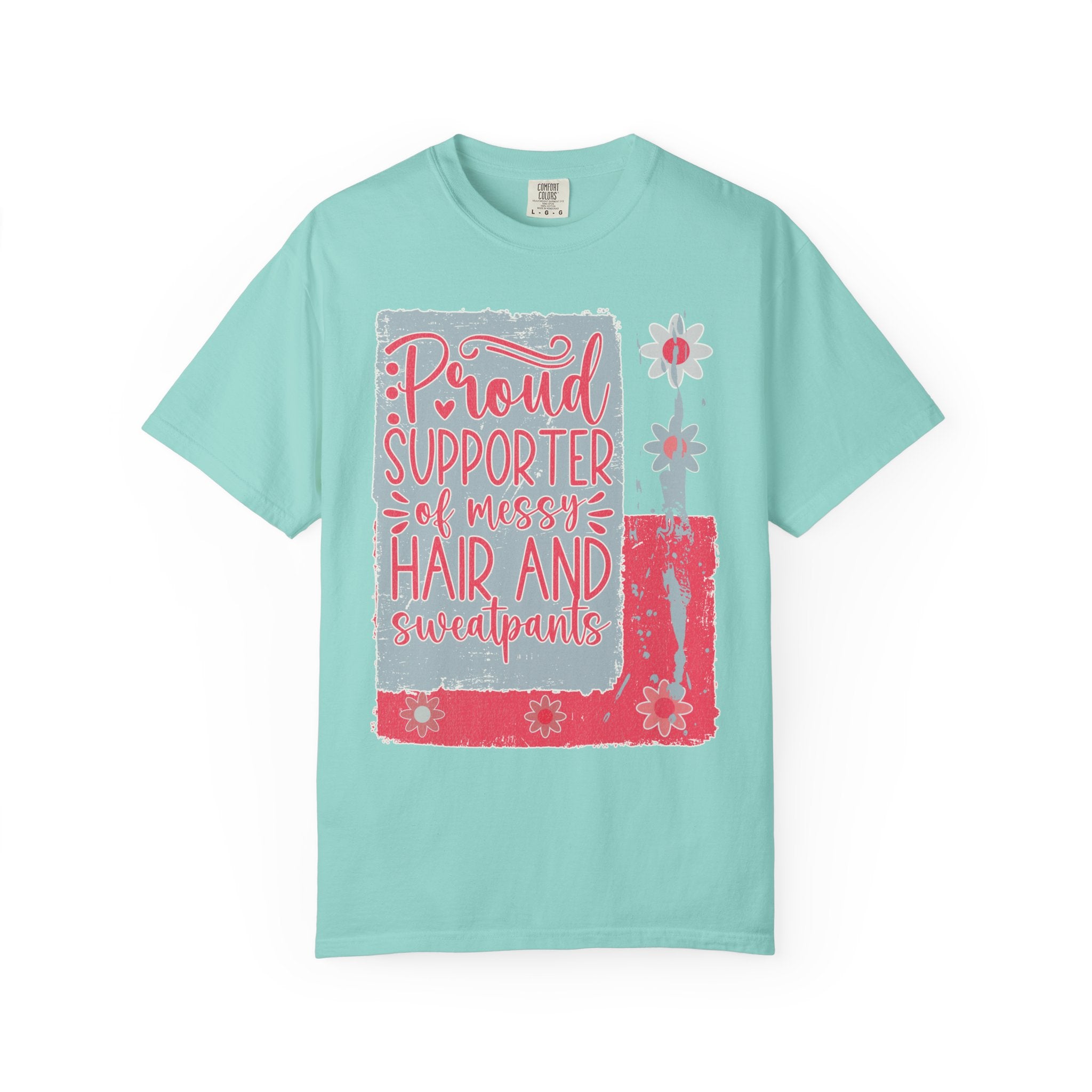 Supporter of Messy Hair & Sweatpants Textured T-Shirt