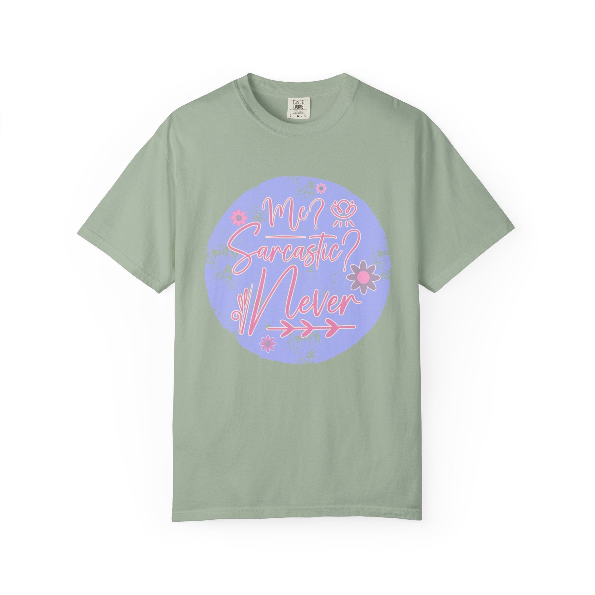 Me Sarcastic Textured Floral T‑Shirt — Retro Pastel Circle Graphic Tee