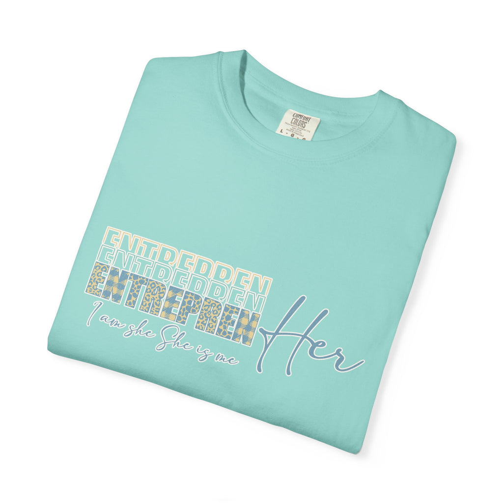EntreprenHer Leopard Print Script Tee — "I run this, She runs you" Inspirational Graphic Tee