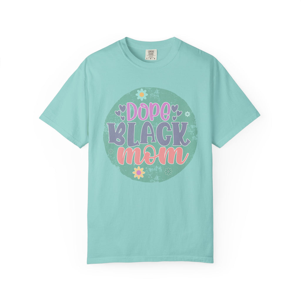 Textured T-Shirt — Dope Black Mom Floral Graphic Tee