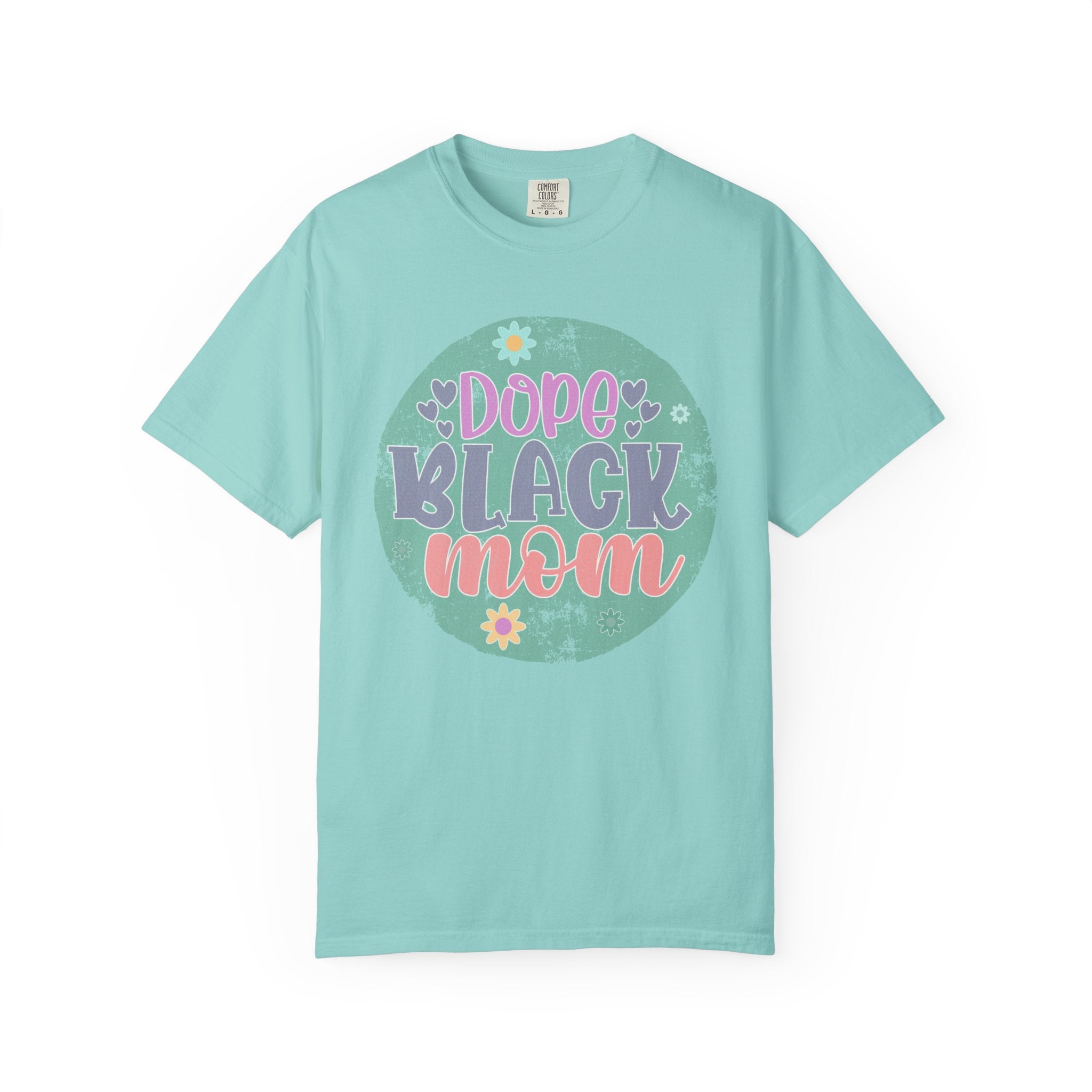 Textured T-Shirt — Dope Black Mom Floral Graphic Tee