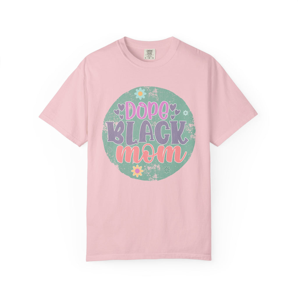 Textured T-Shirt — Dope Black Mom Floral Graphic Tee