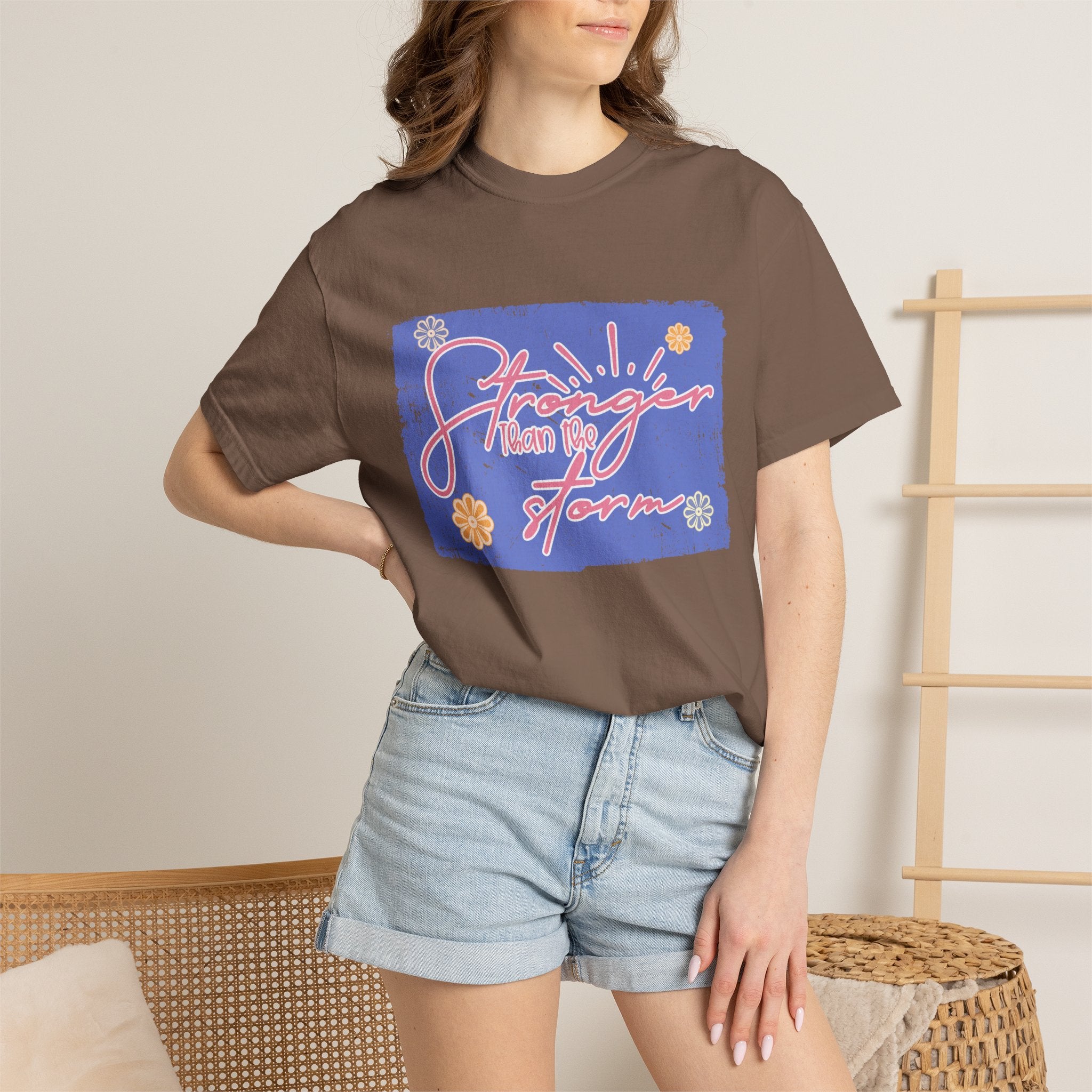 Stranger Than Fiction T-shirt | Textured Retro Script Floral Graphic