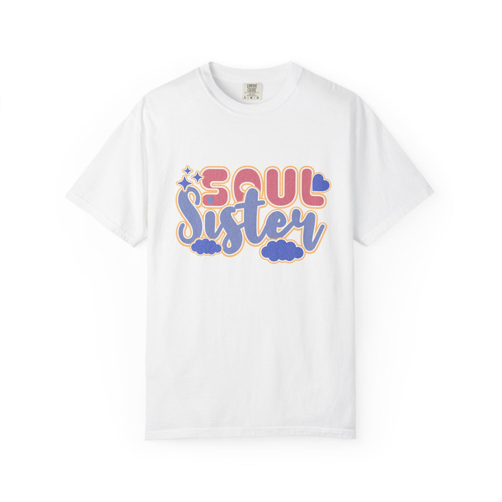 Soul Sister Textured T-Shirt — Retro Script Graphic Tee