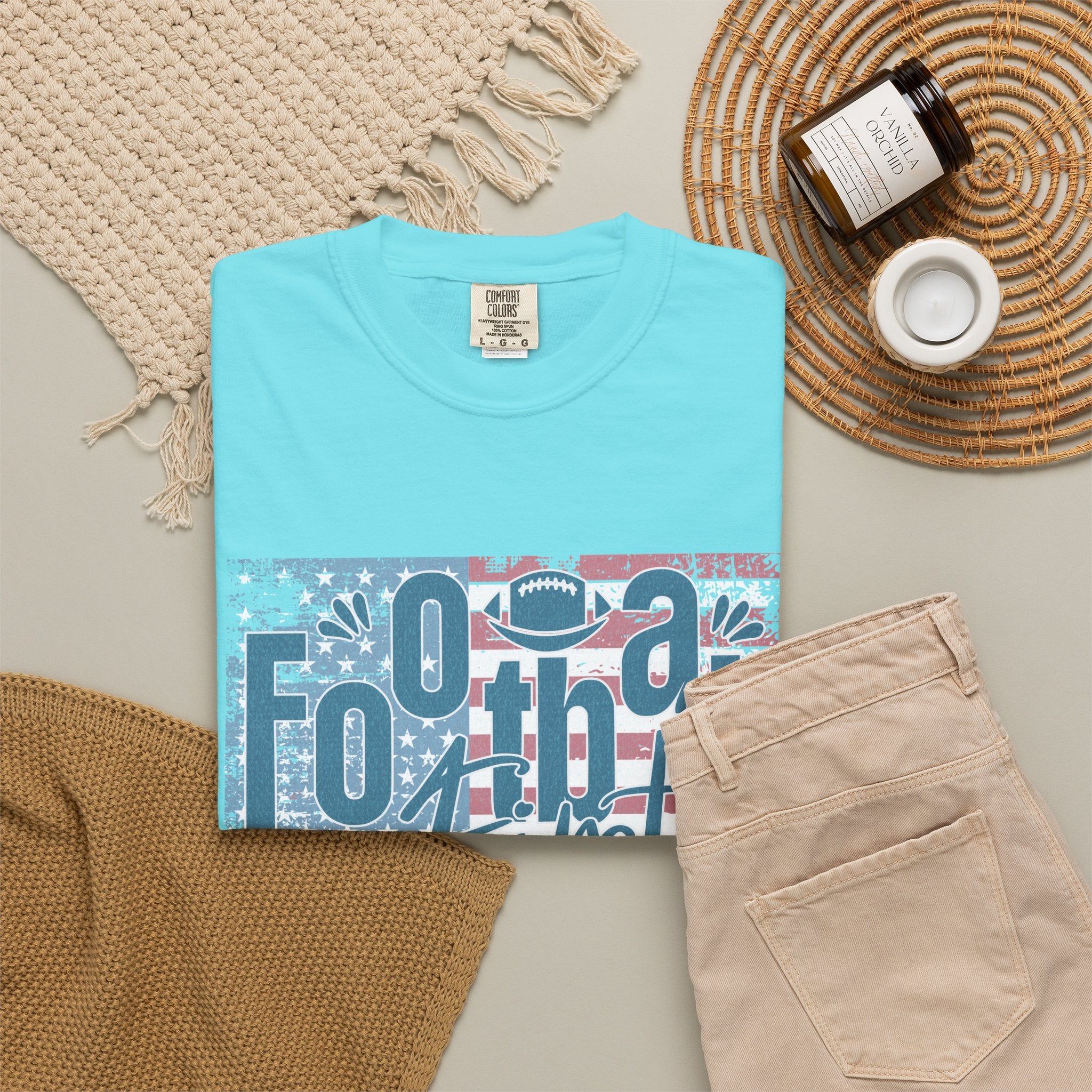 Textured Retro Americana Football First Tee
