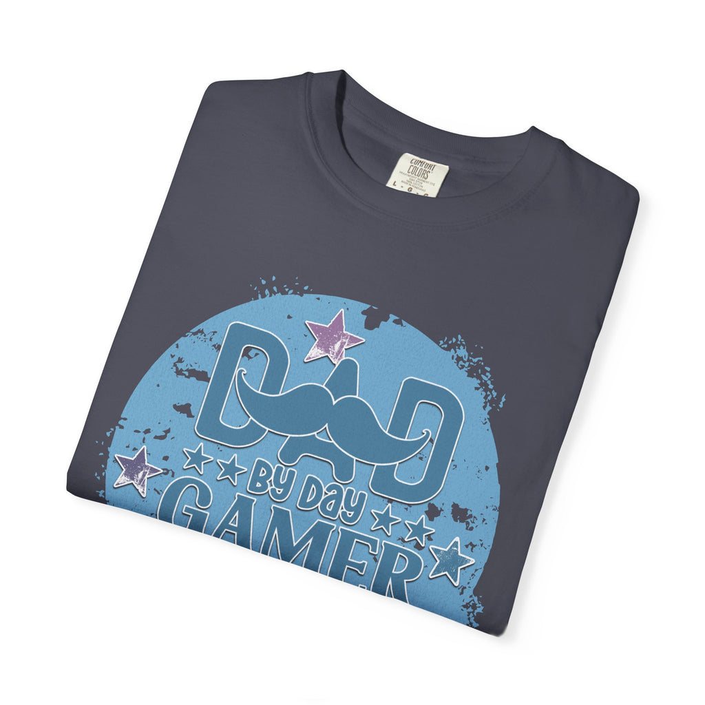Funny Dad By Day Gamer By Night Textured T-Shirt