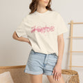 Textured Seashell Line Art T-Shirt — Pink Coastal Shells Graphic Tee