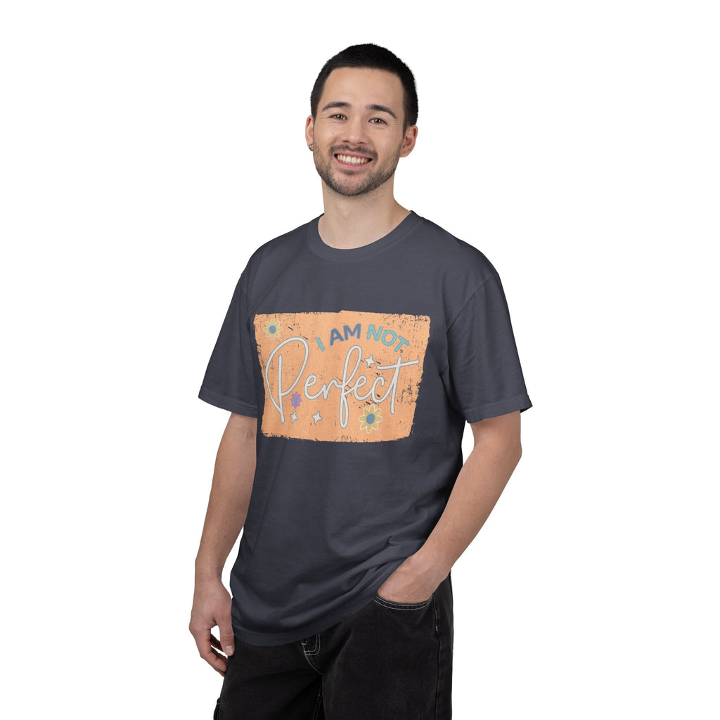 I Am Not Perfect Textured Retro Graphic T-Shirt — Positive Self-Love Tee