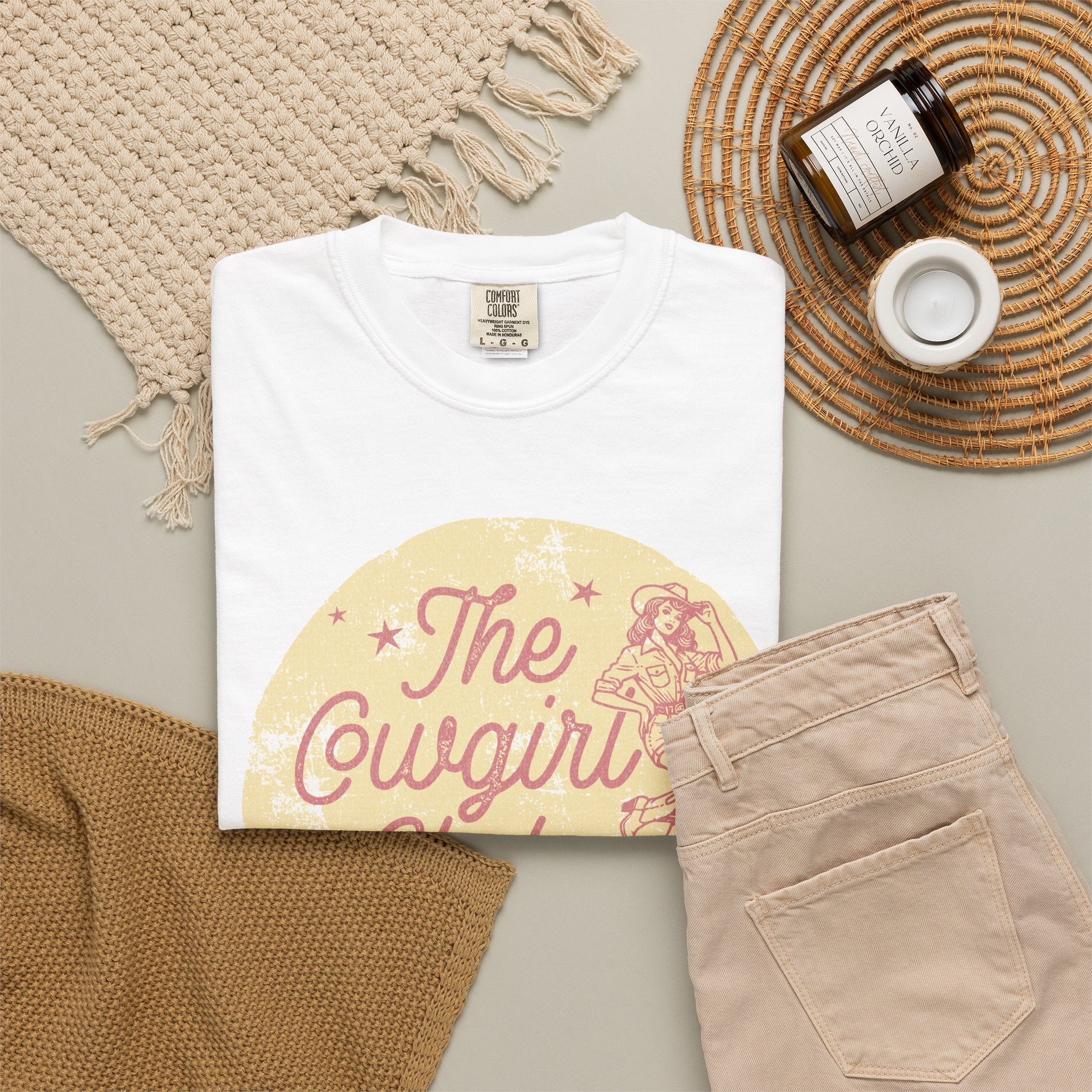 The Cowgirl Club Graphic T-Shirt — Retro Western Textured Tee