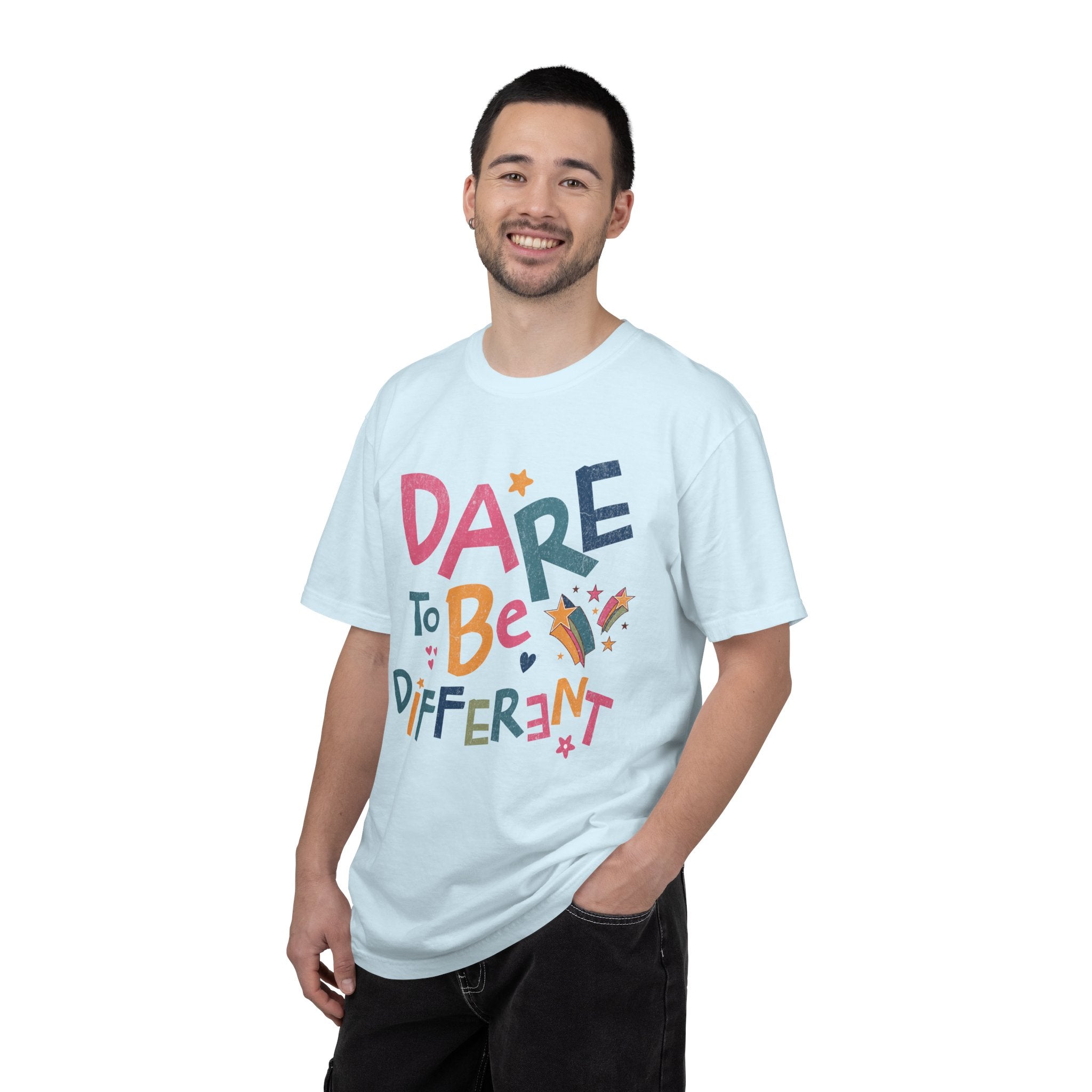 Dare to Be Different graphic T-Shirt | Textured Positive Typography Tee