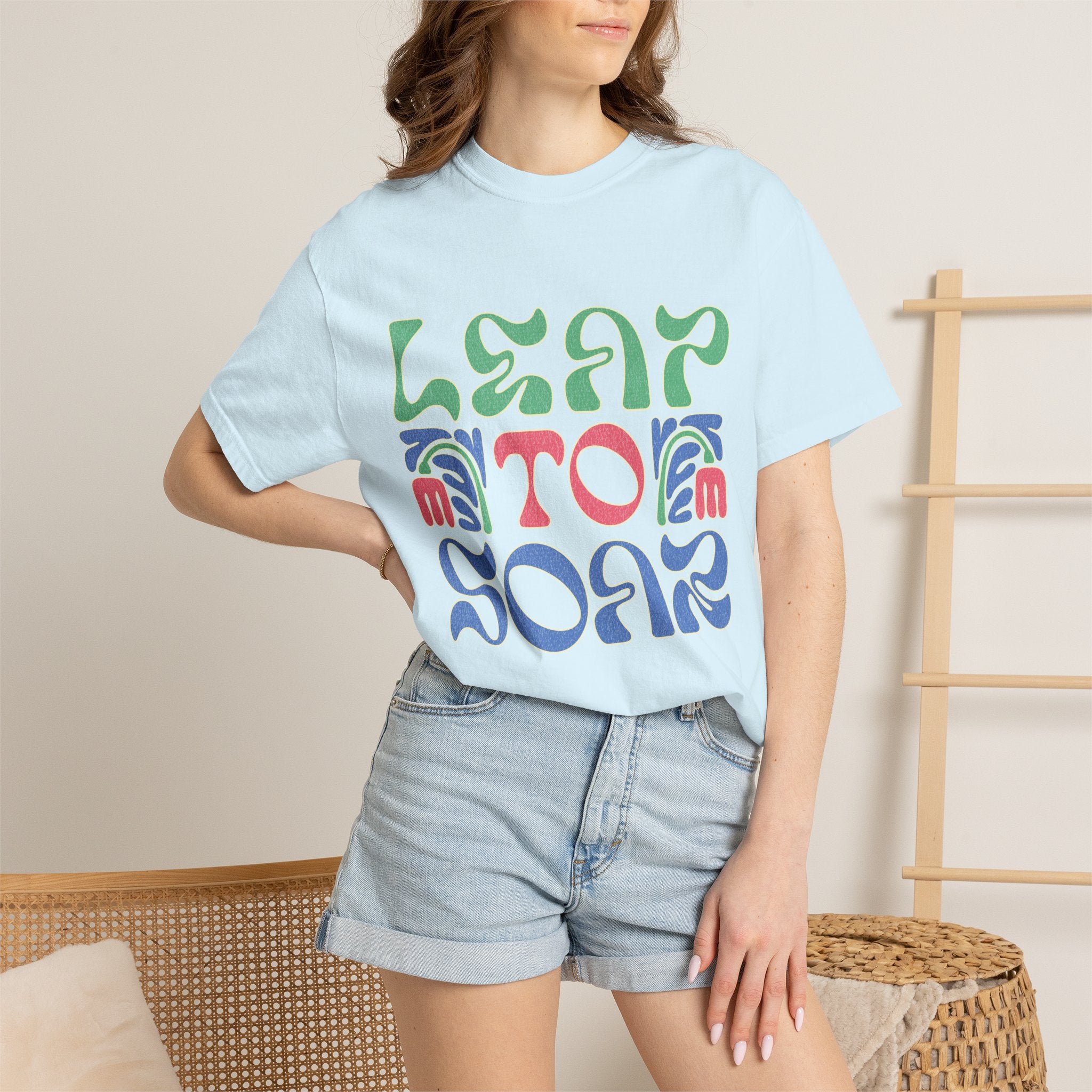 Leap To Soar T-shirt |Textured Retro Psychedelic Typography