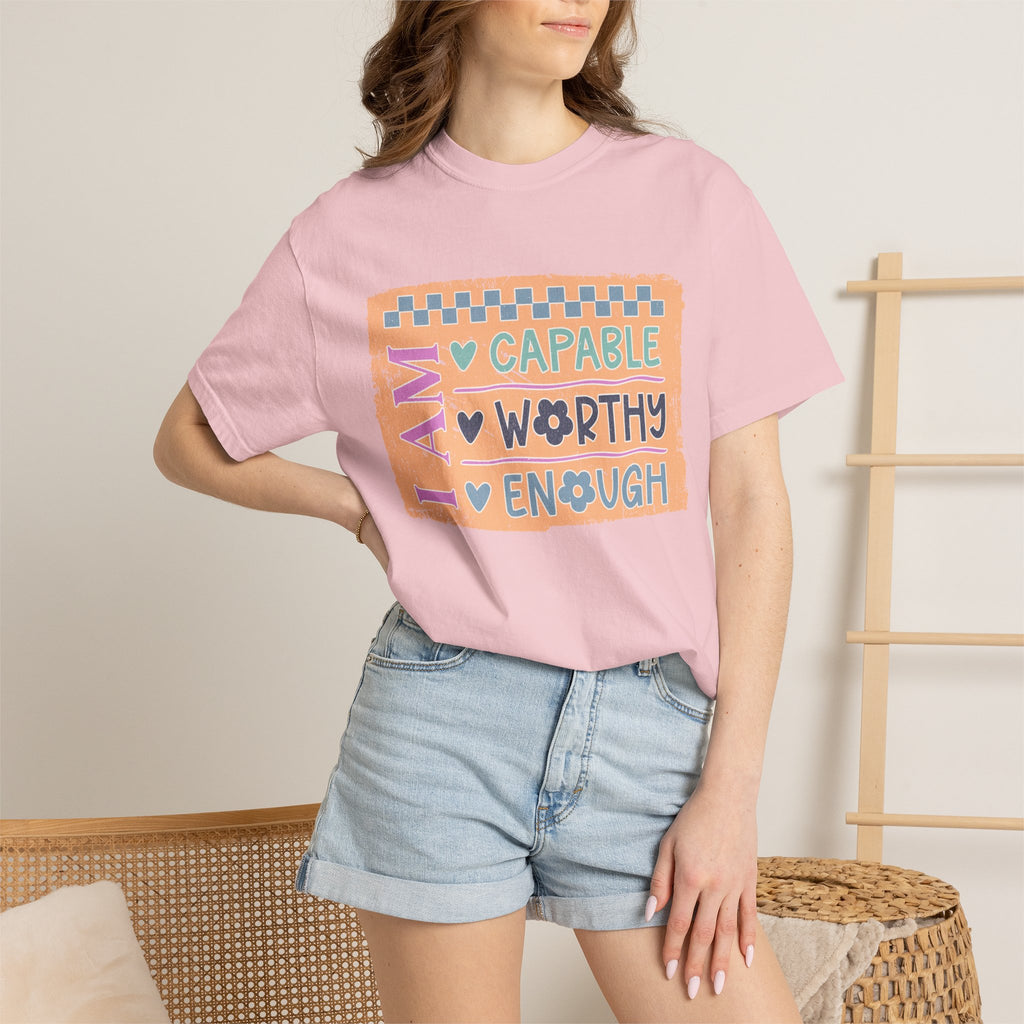 Textured I Am Capable Worthy Tee