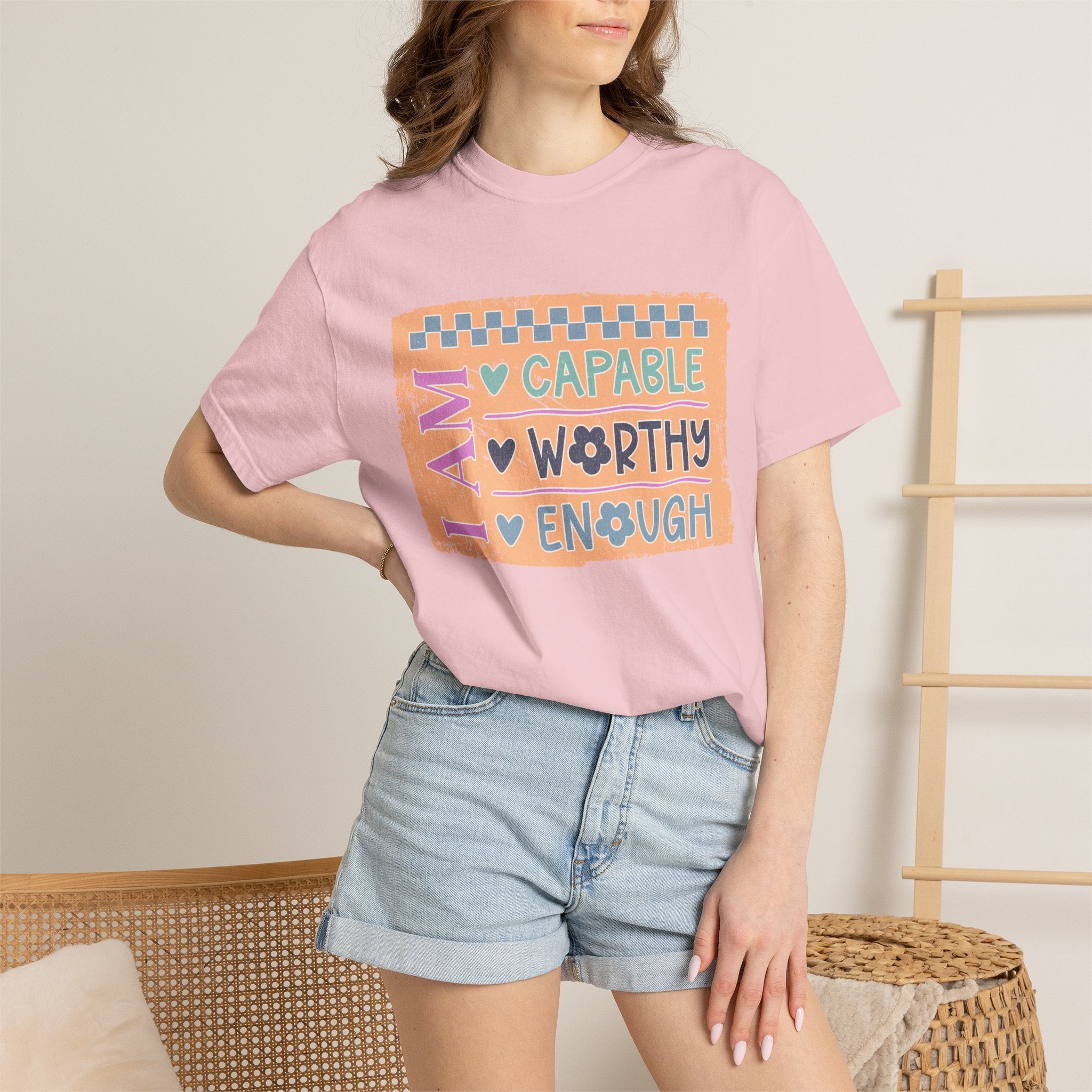 Textured I Am Capable Worthy Tee