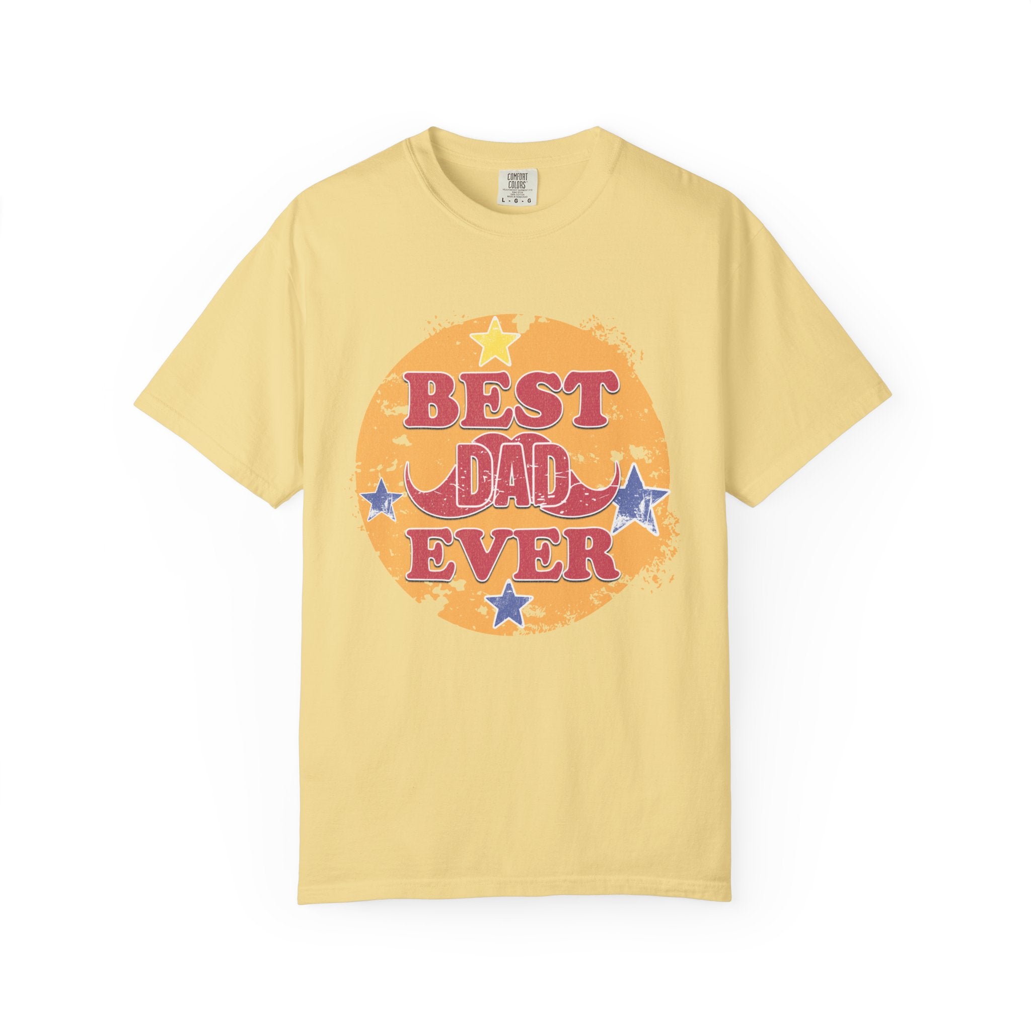 Textured Best Dad Ever T-Shirt — Retro Stars Father’s Day Tee