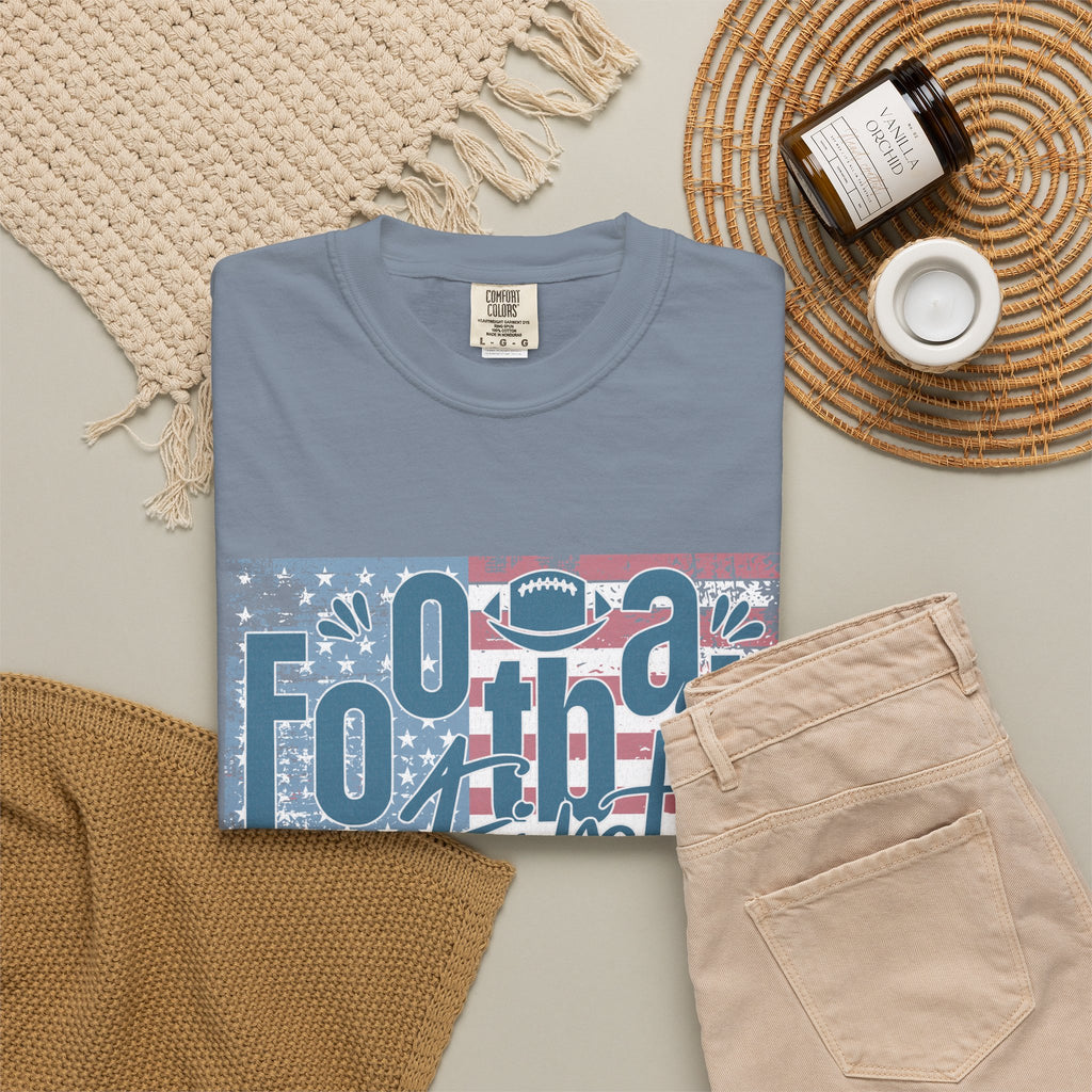 Textured Retro Americana Football First Tee