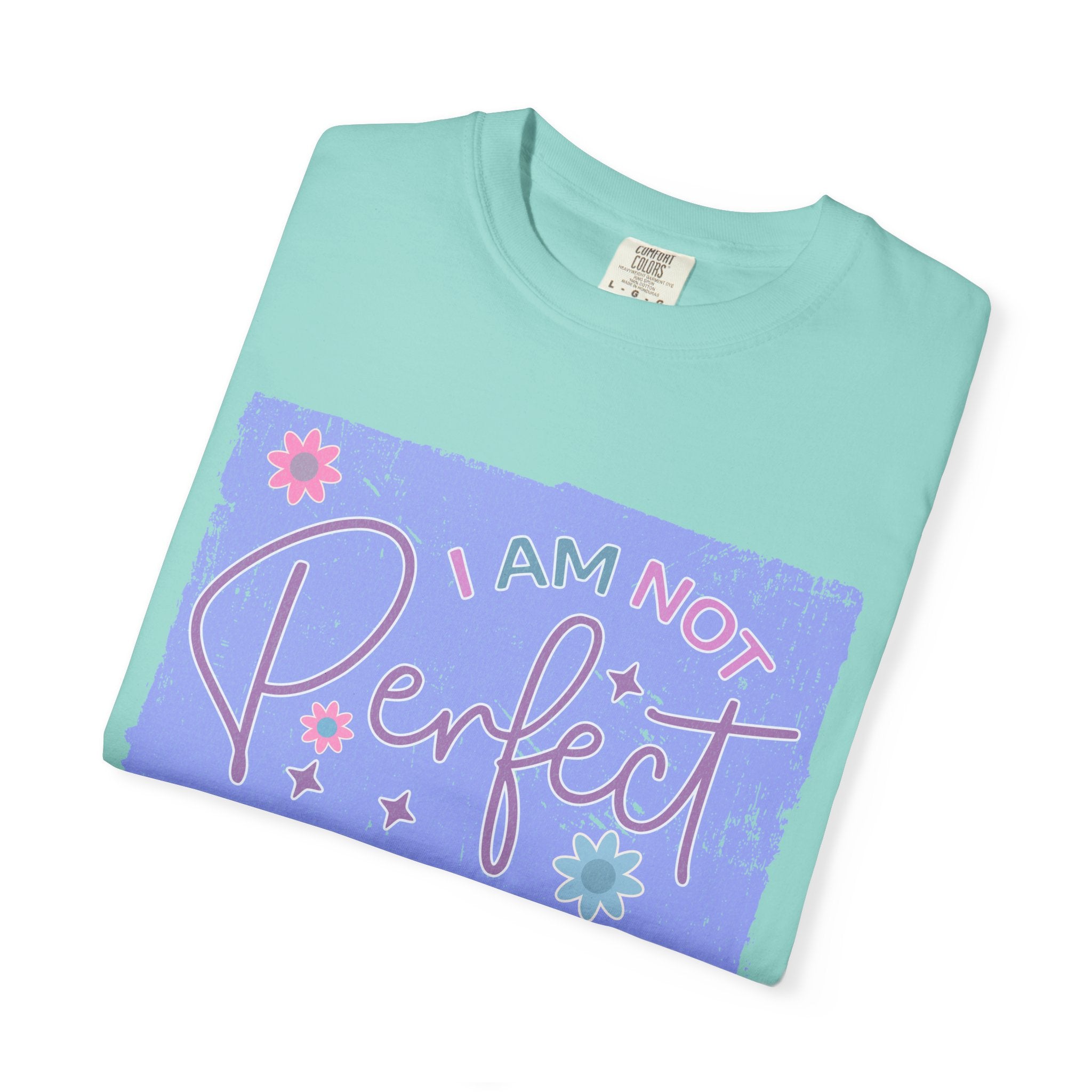 I Am Not Perfect Floral Textured T-Shirt