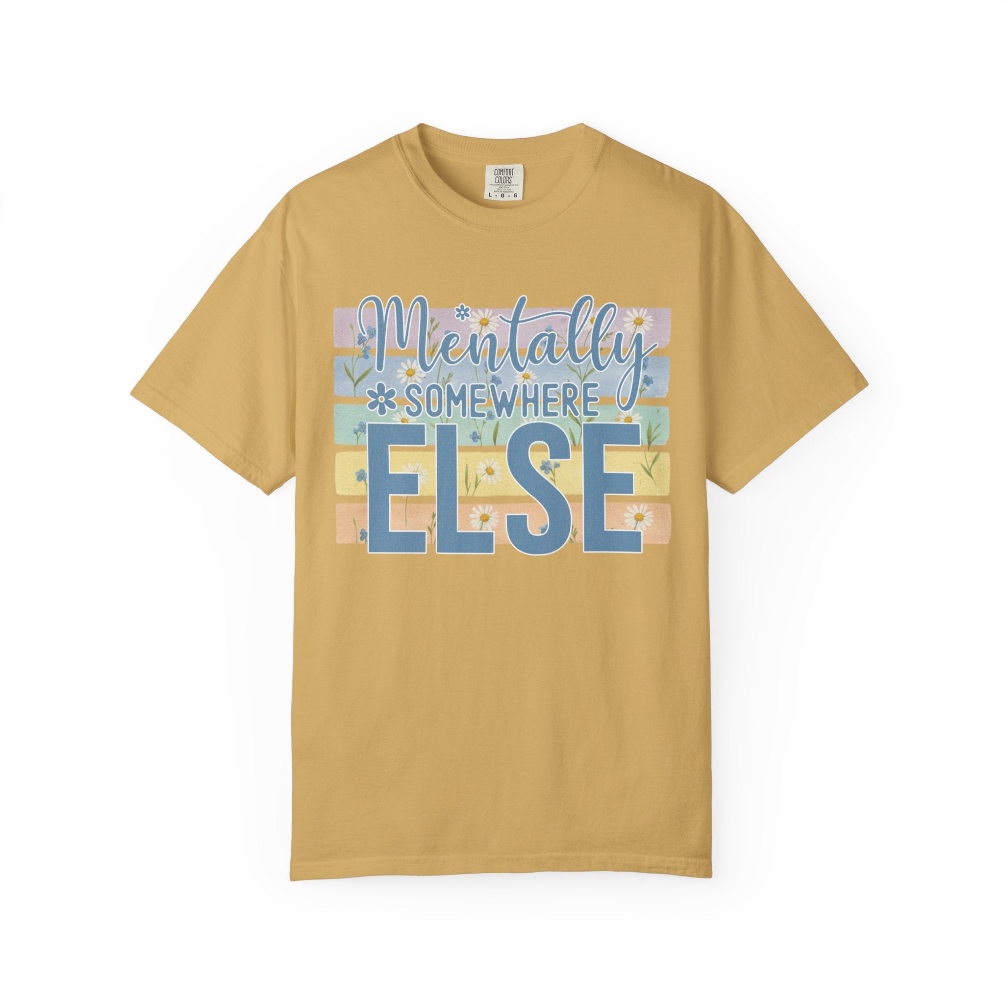 Textured Mentally Somewhere Else T-Shirt — Relaxed Beachy Vibes Graphic Tee