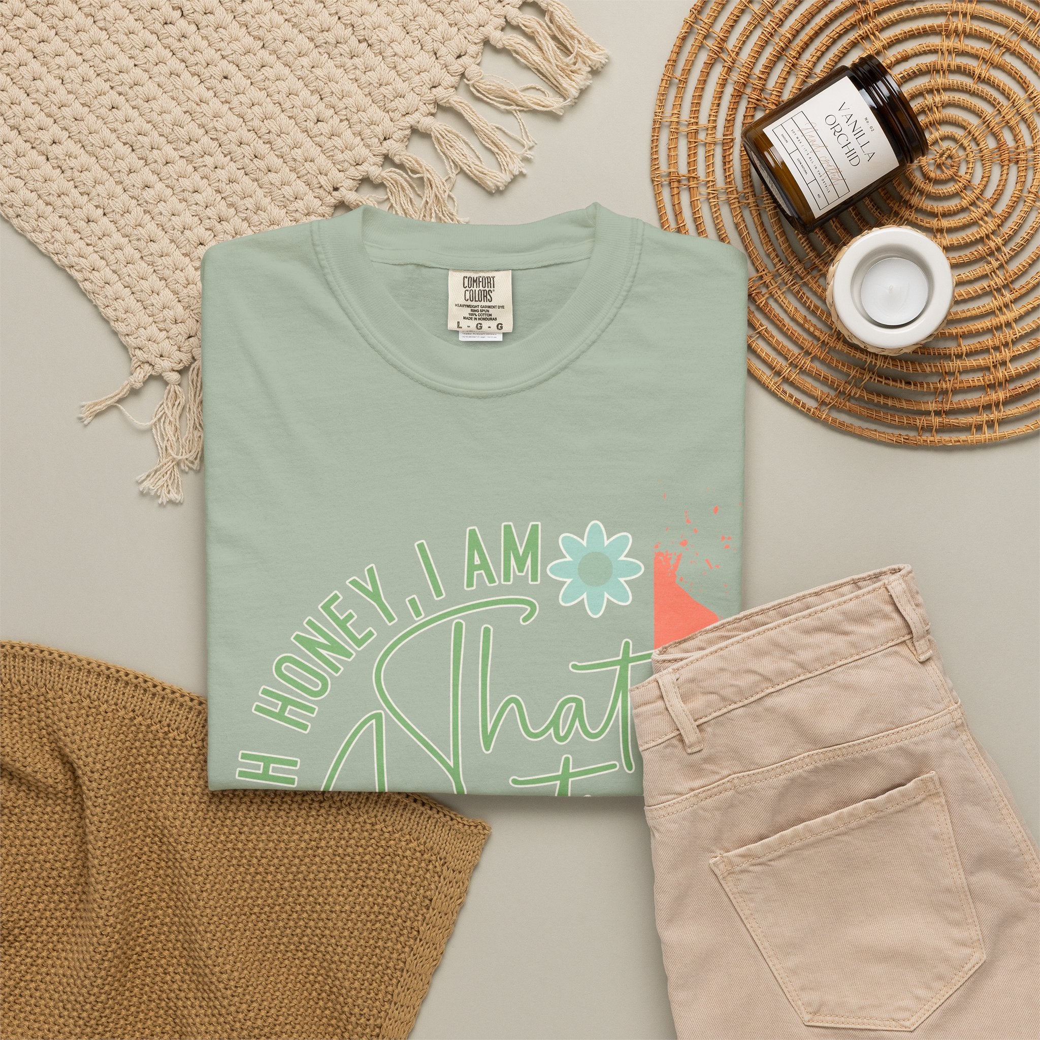That Auntie Textured T-Shirt — "Oh Honey, I Am That Auntie" Graphic Tee