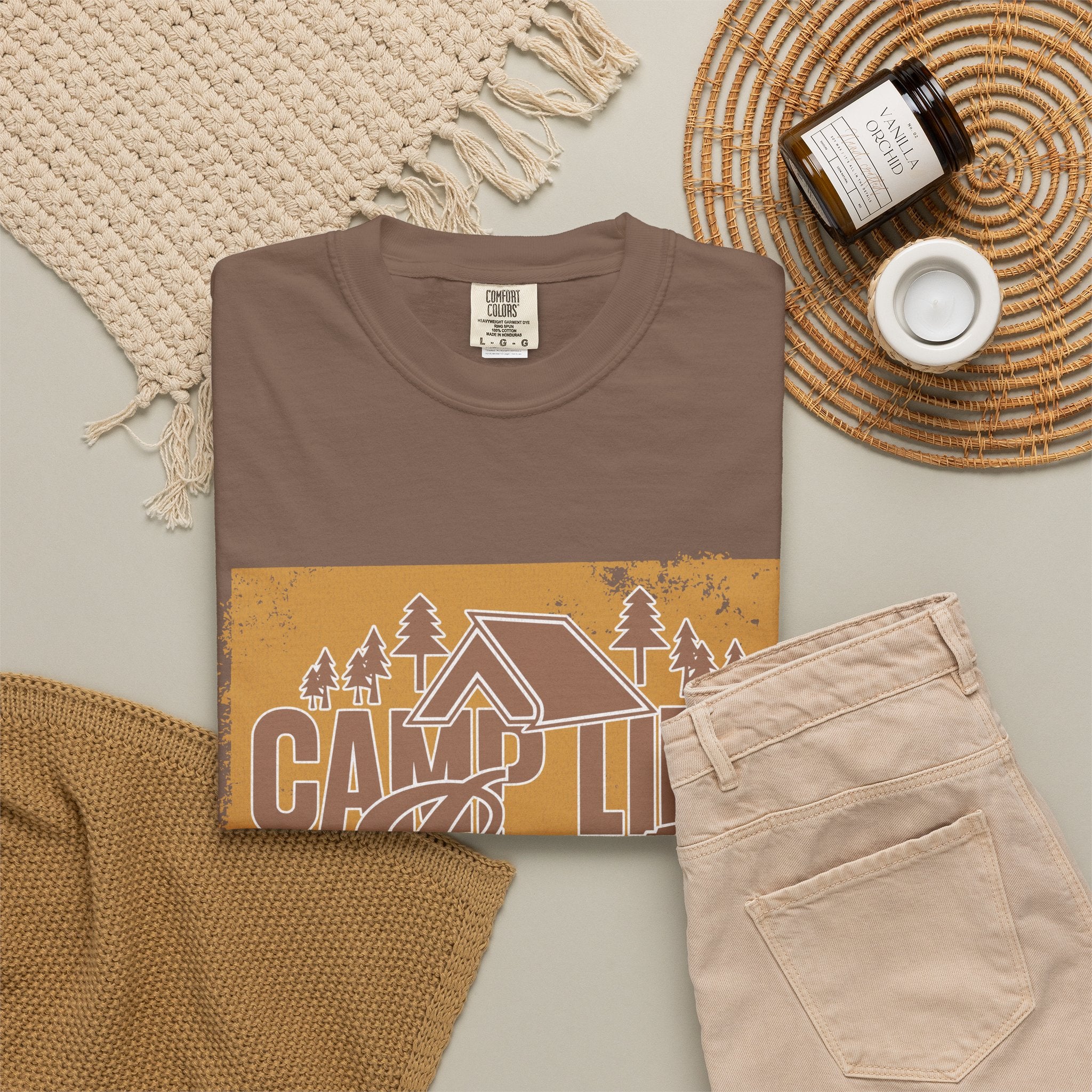 Textured Camp Life Is Best T-Shirt — Vintage Camping Graphic Tee