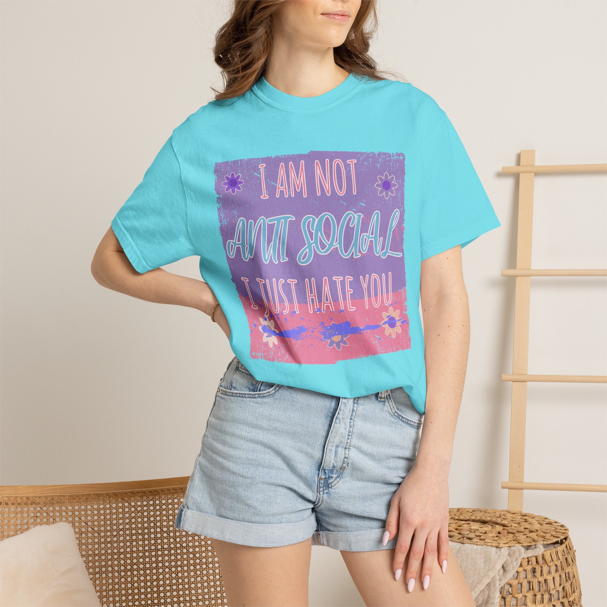 I Am Not Anti-Social I Just Hate You Textured T-Shirt